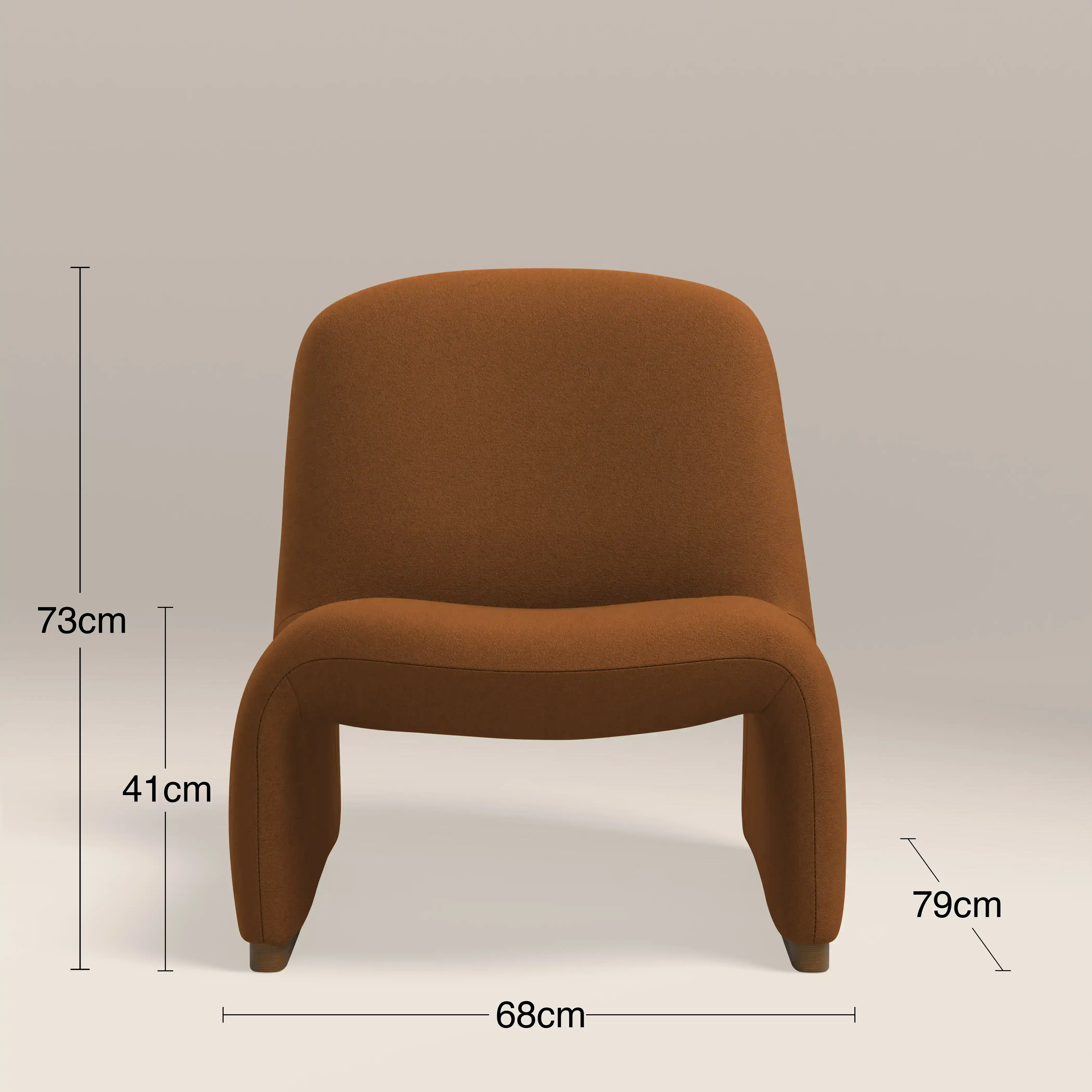 Arlet Accent Chair | Caramel Brown Sustainable Mohair Velvet & Walnut - Image 7