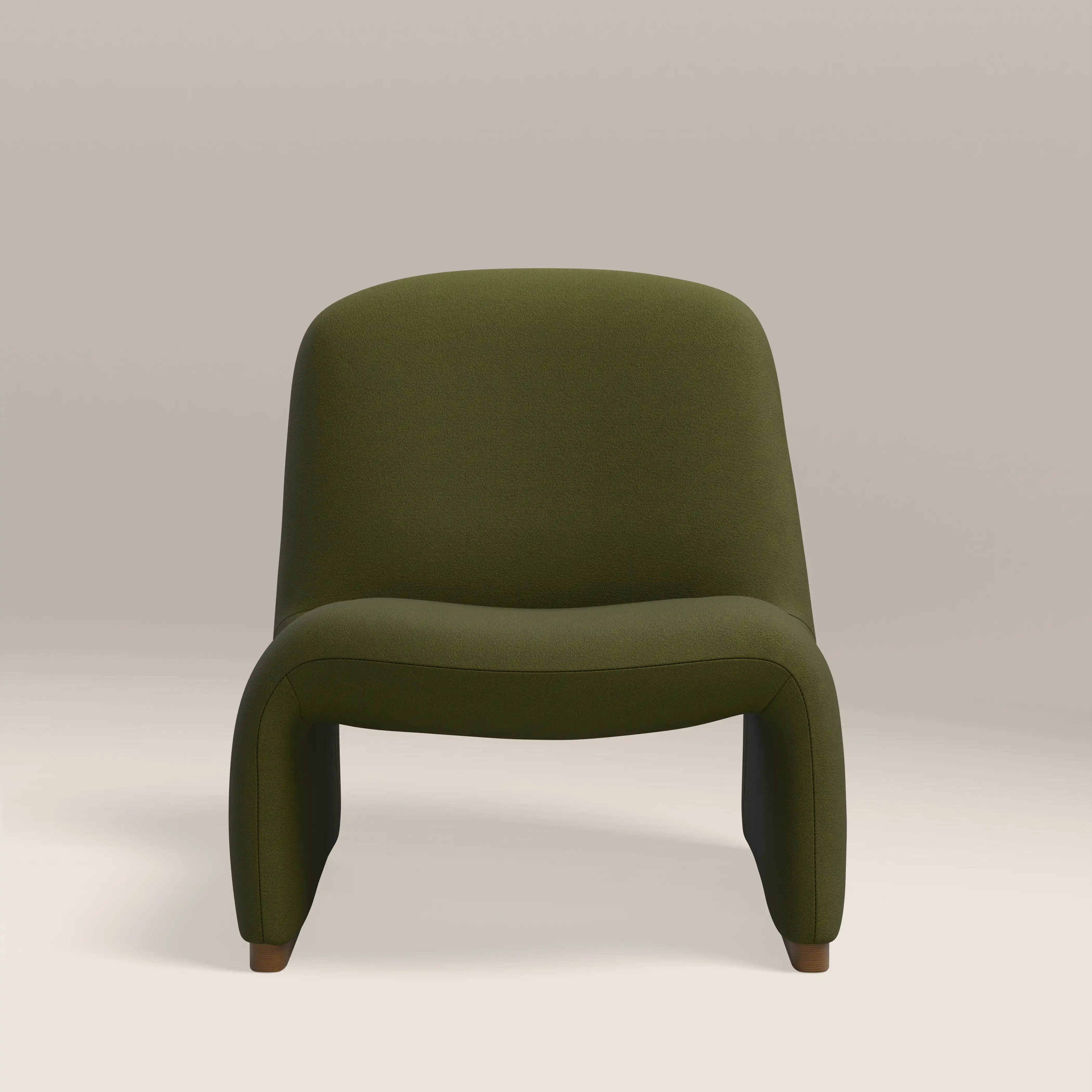 Arlet Accent Chair | Olive Green Sustainable Velvet & Walnut - Image 4