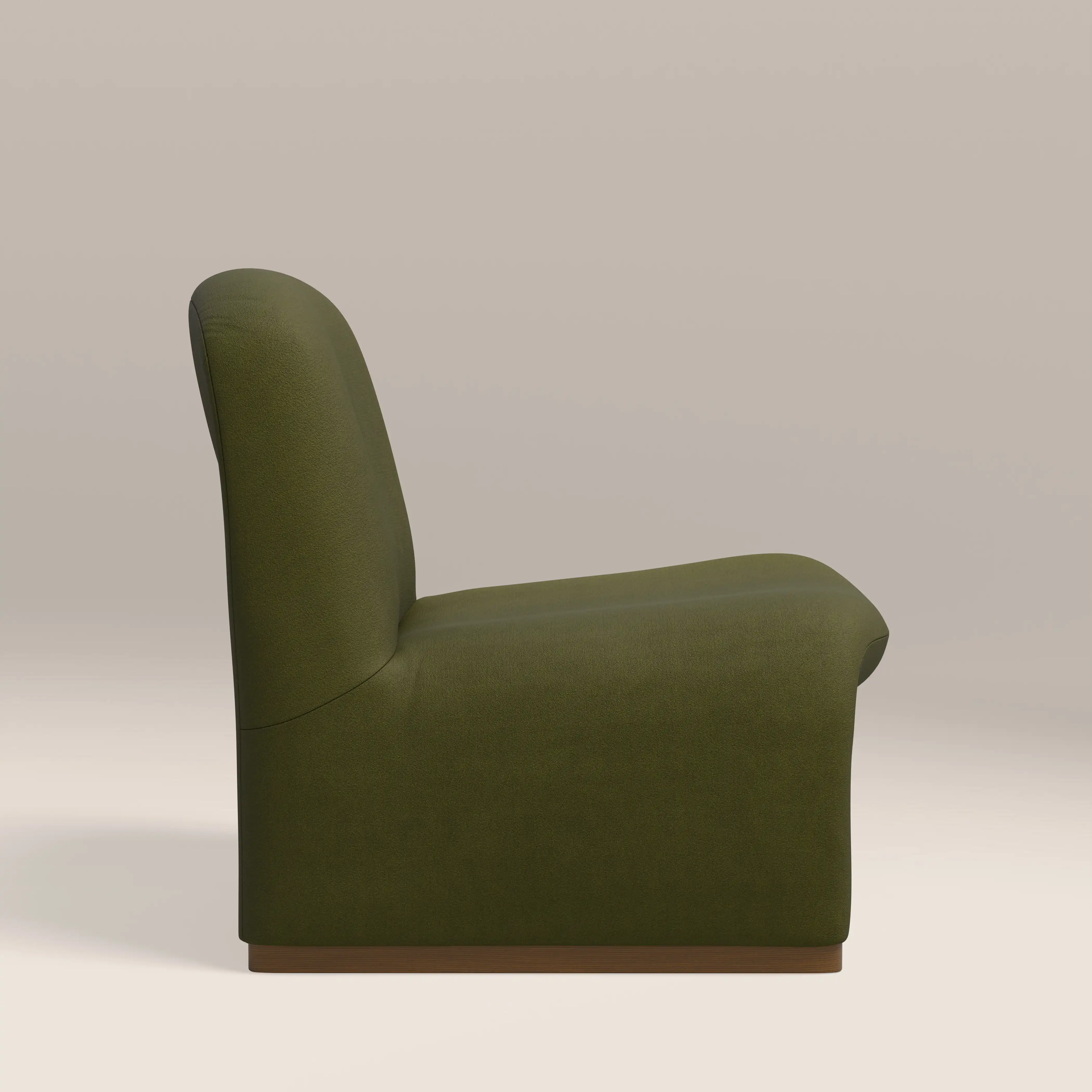Arlet Accent Chair | Olive Green Sustainable Velvet & Walnut - Image 5
