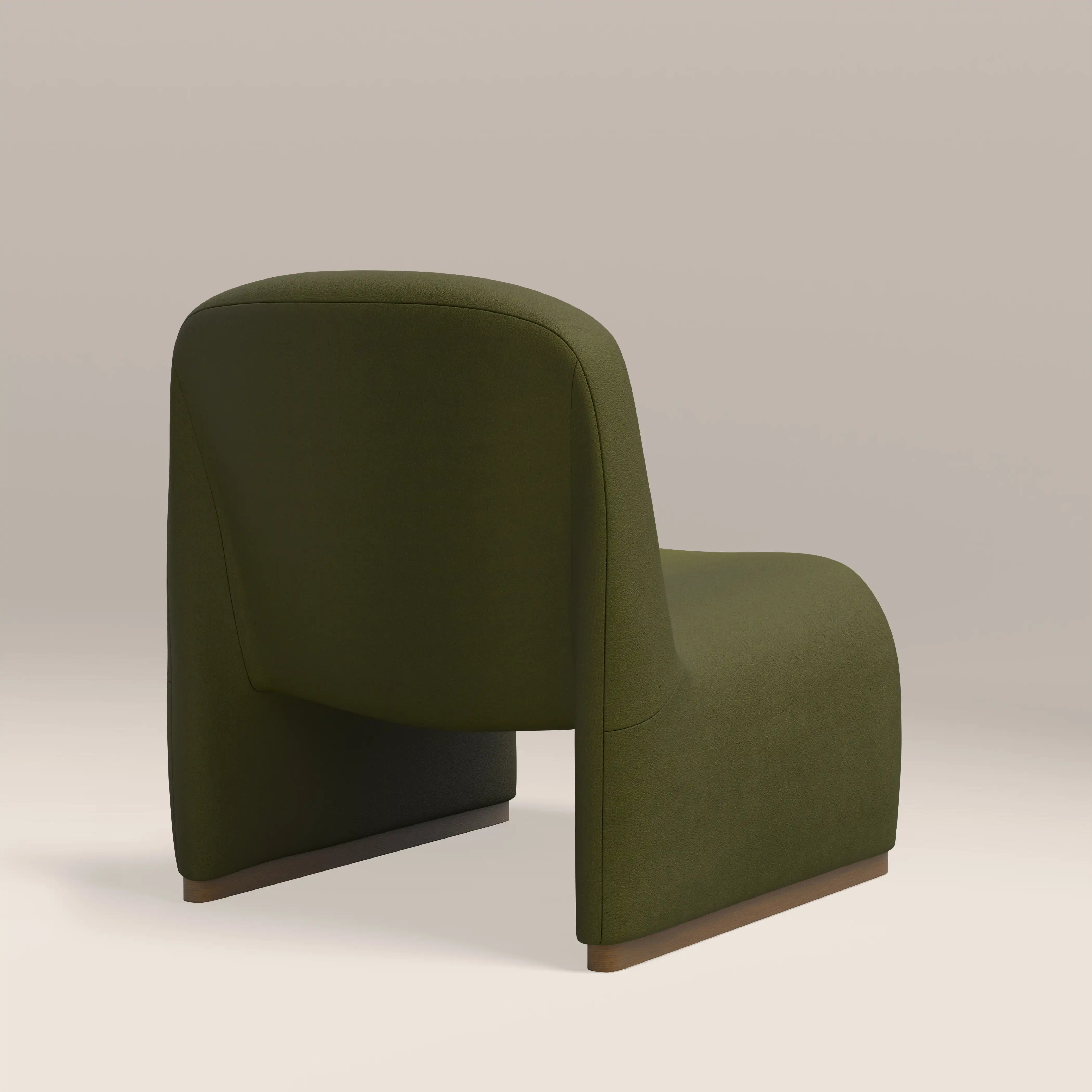 Arlet Accent Chair | Olive Green Sustainable Velvet & Walnut - Image 6