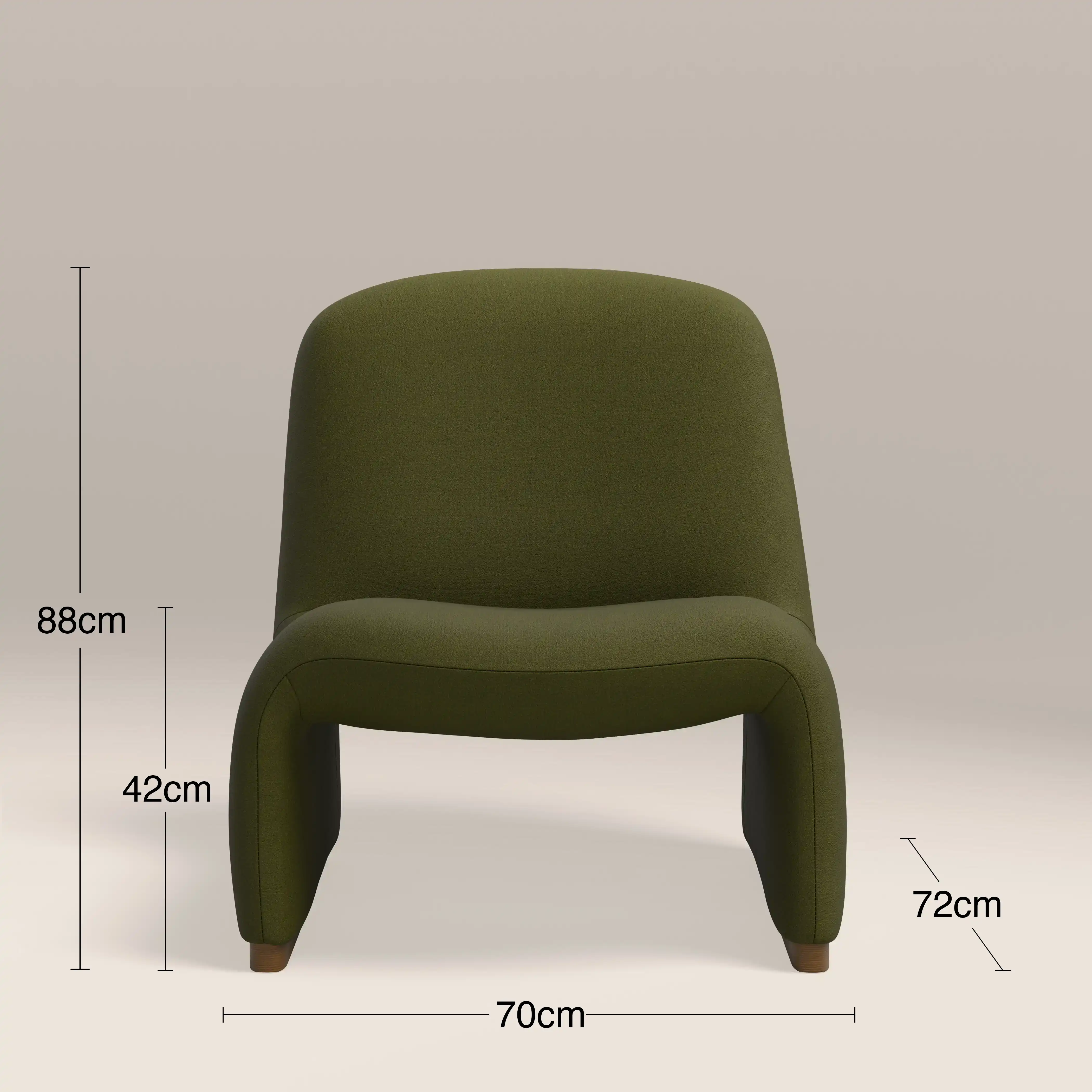 Arlet Accent Chair | Olive Green Sustainable Velvet & Walnut - Image 8