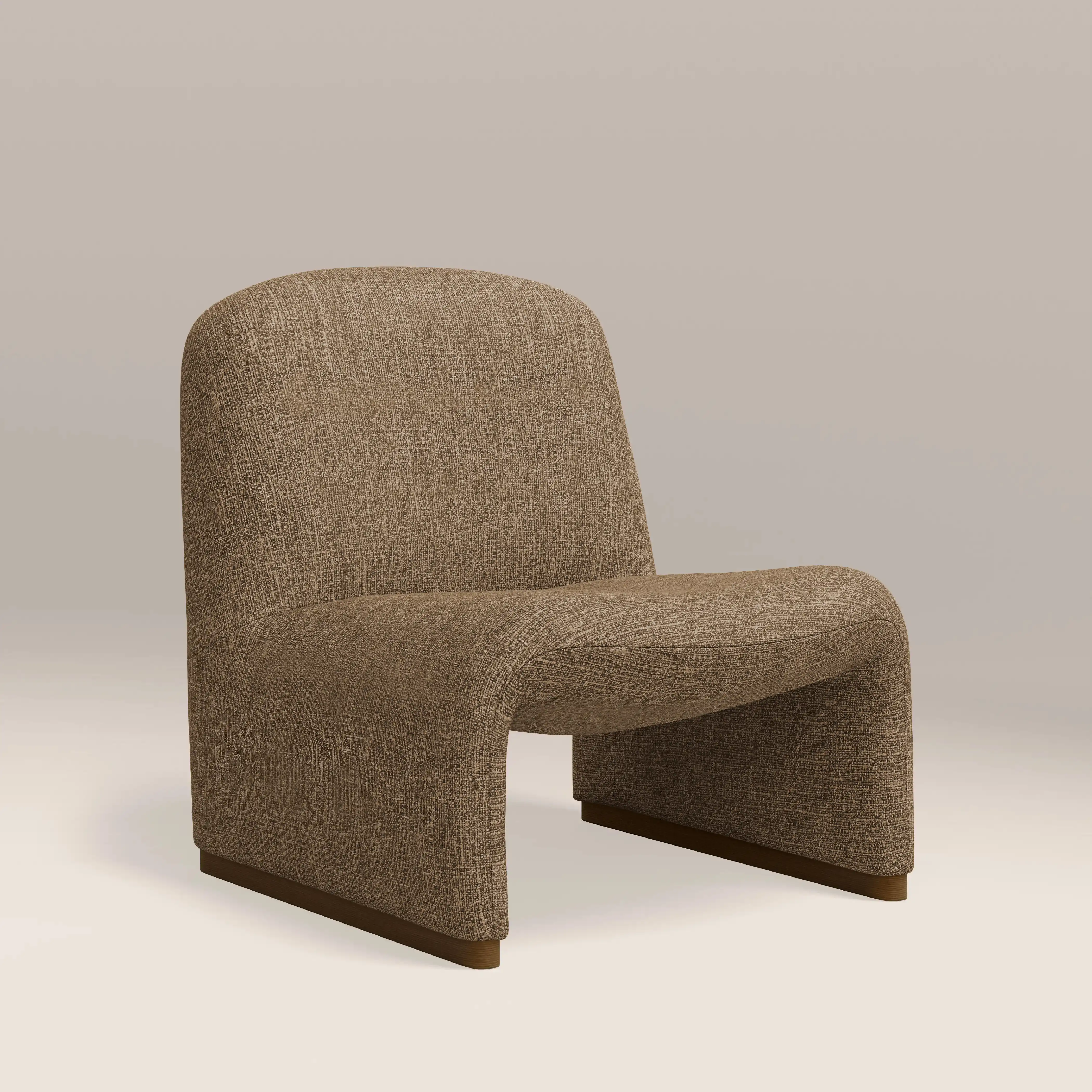 Arlet Accent Chair | Speckled Cappuccino Boucle & Walnut - Image 2