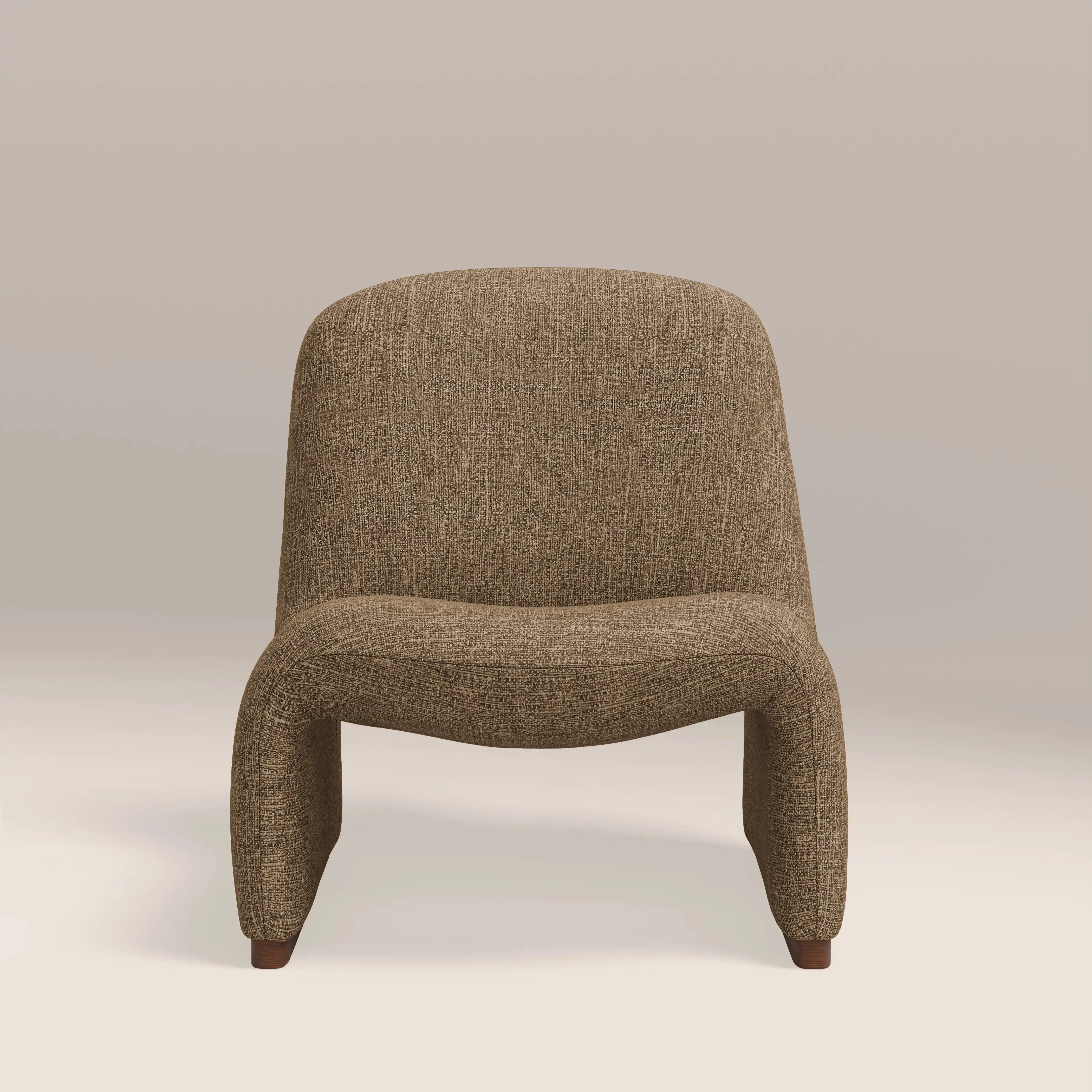 Arlet Accent Chair | Speckled Cappuccino Boucle & Walnut - Image 3