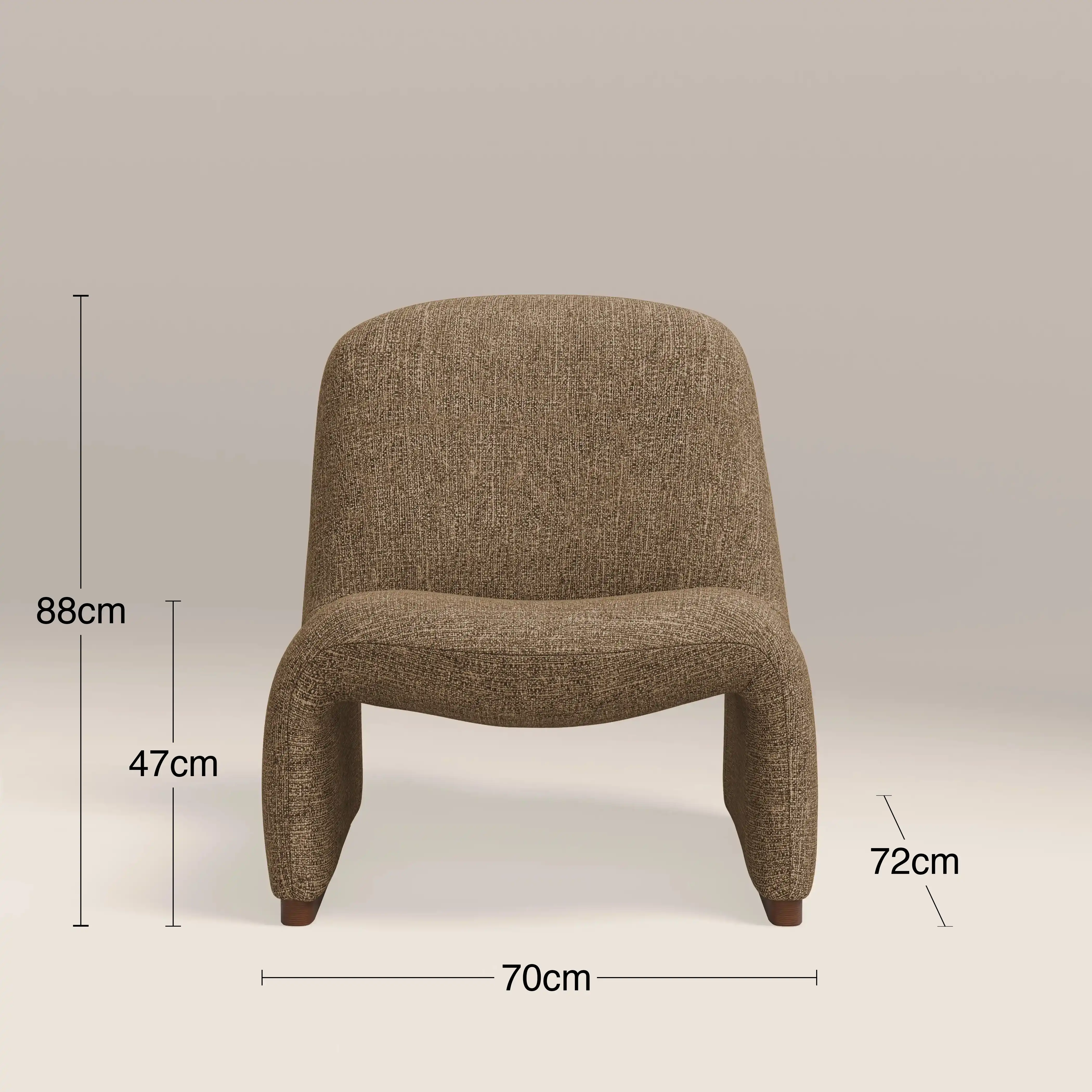 Arlet Accent Chair | Speckled Cappuccino Boucle & Walnut - Image 8