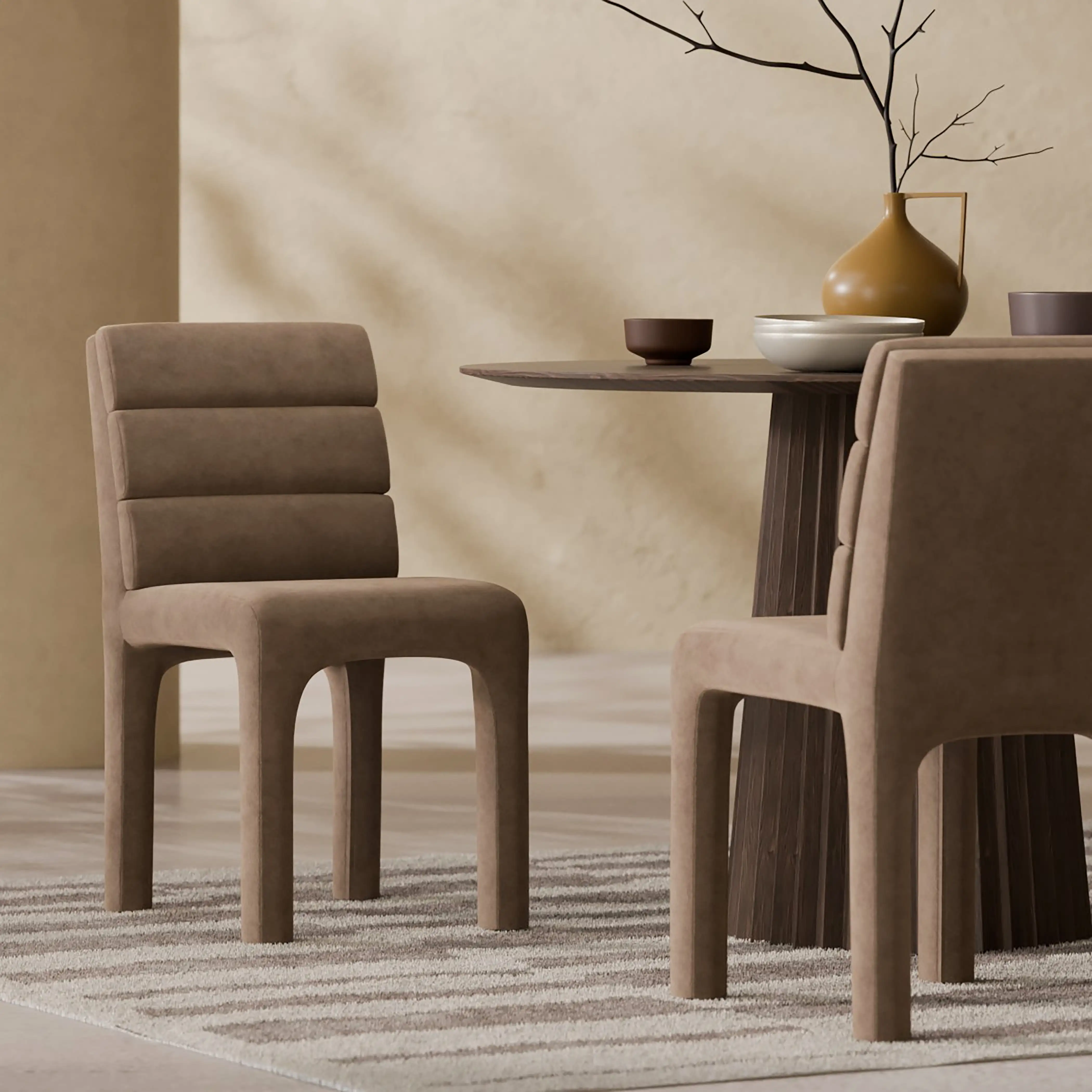 Arlo Dining Chair | Taupe Sustainable Velvet - Image 2