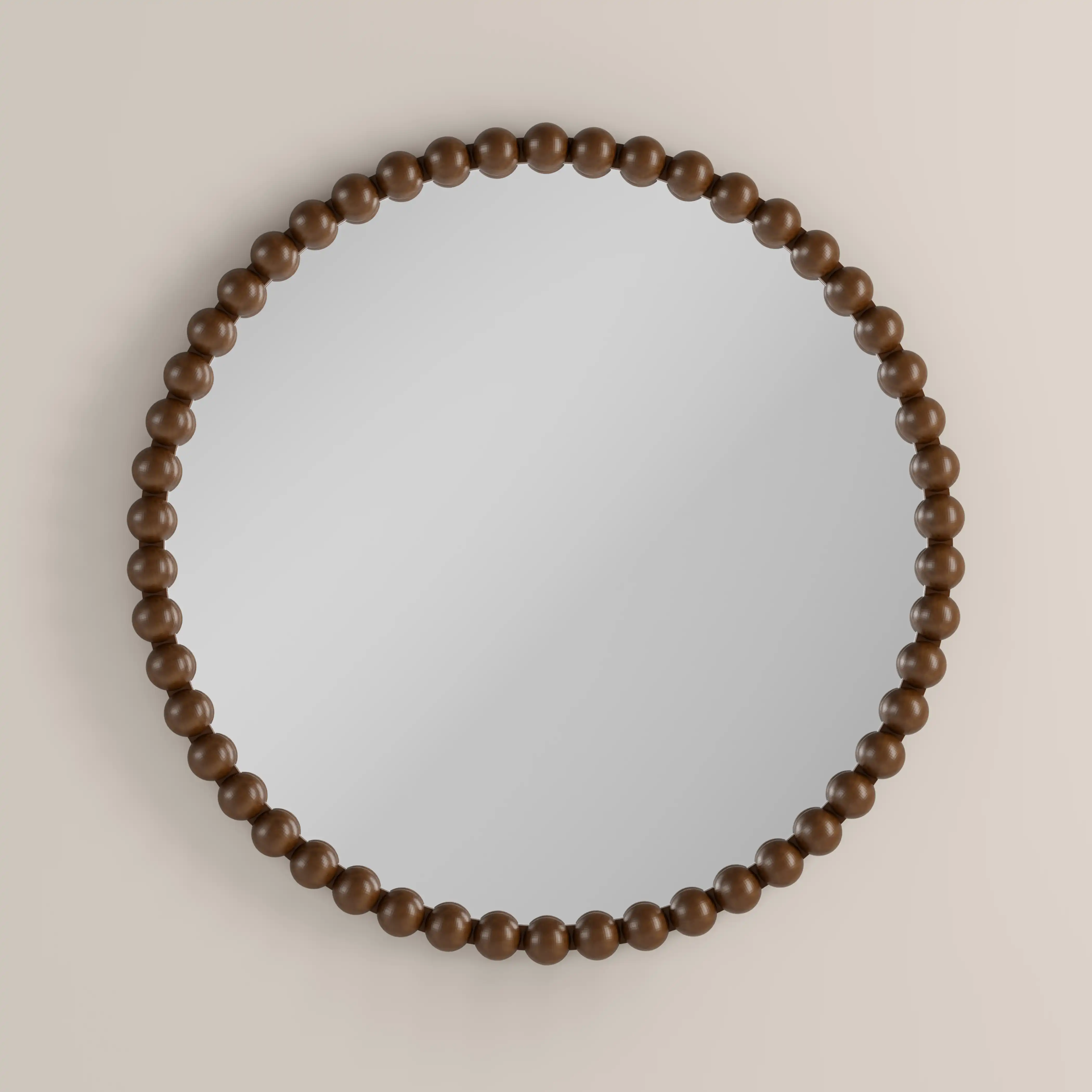 Ashby Round Wall Mirror,  80 cm| Walnut - Image 2