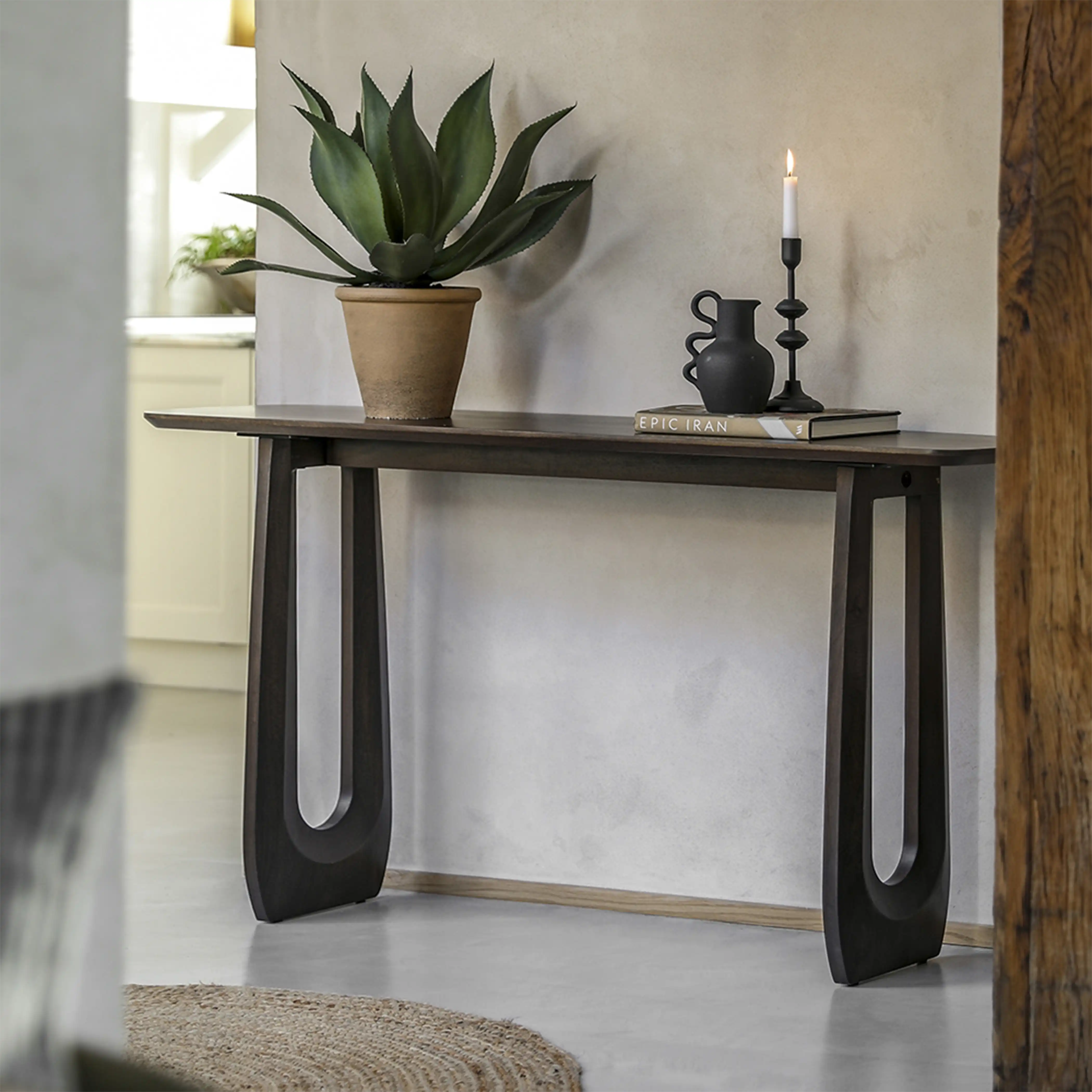 Asher Wooden Console Table | Dark Mango Wood - Image 2