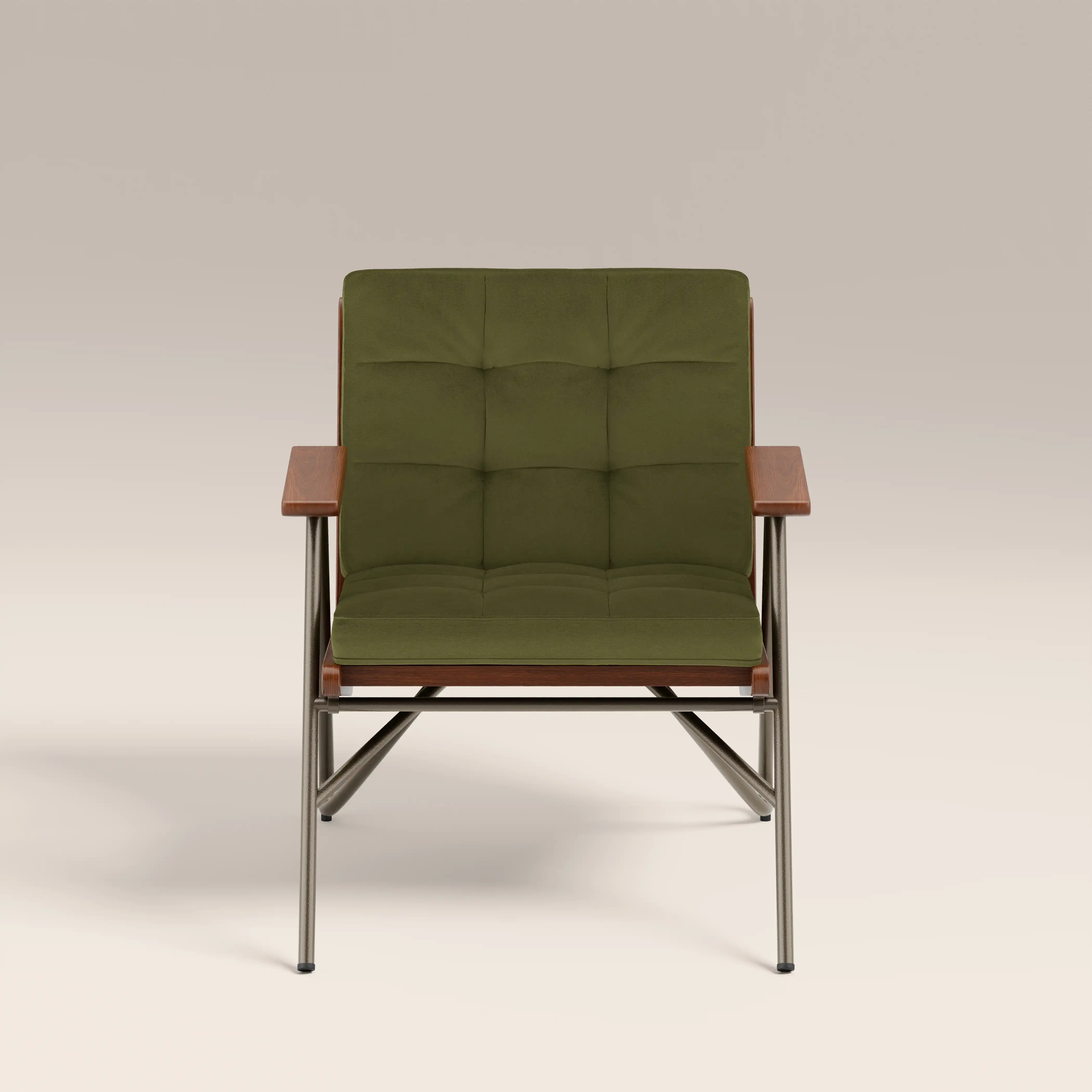 Aspen Accent Chair | Olive Green Sustainable Velvet & Walnut - Image 3