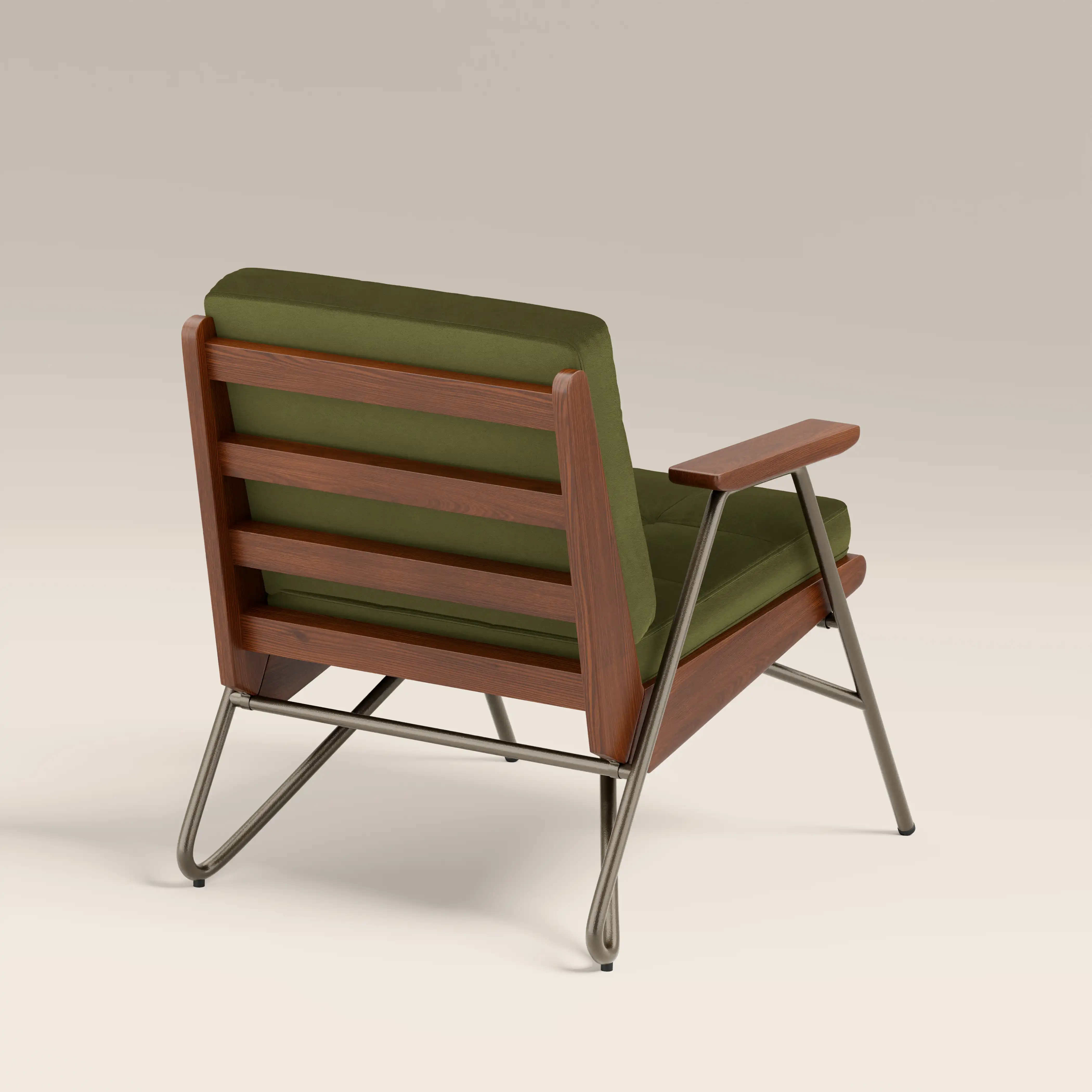 Aspen Accent Chair | Olive Green Sustainable Velvet & Walnut - Image 6