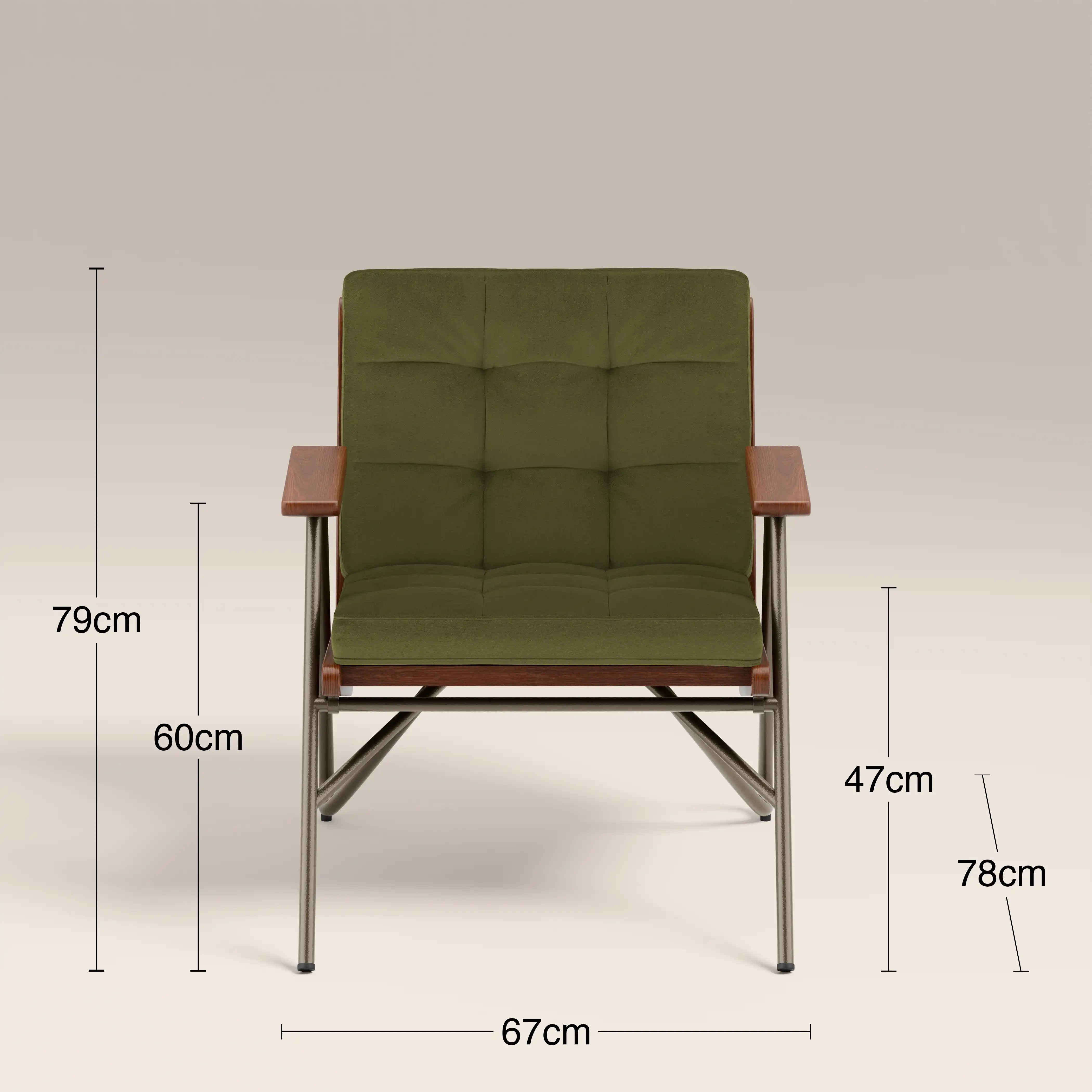Aspen Accent Chair | Olive Green Sustainable Velvet & Walnut - Image 8