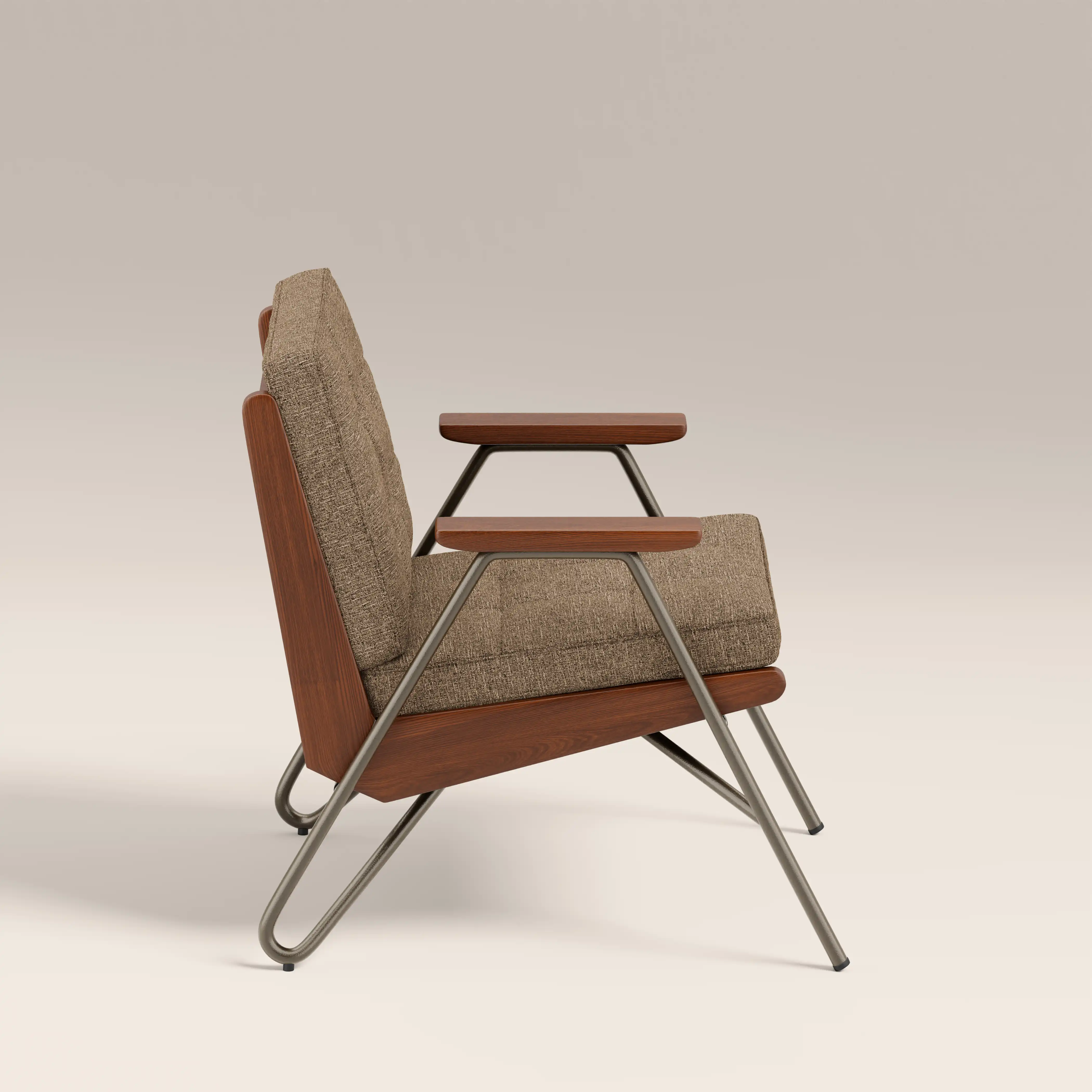 Aspen Accent Chair | Speckled Cappuccino Boucle & Walnut - Image 5