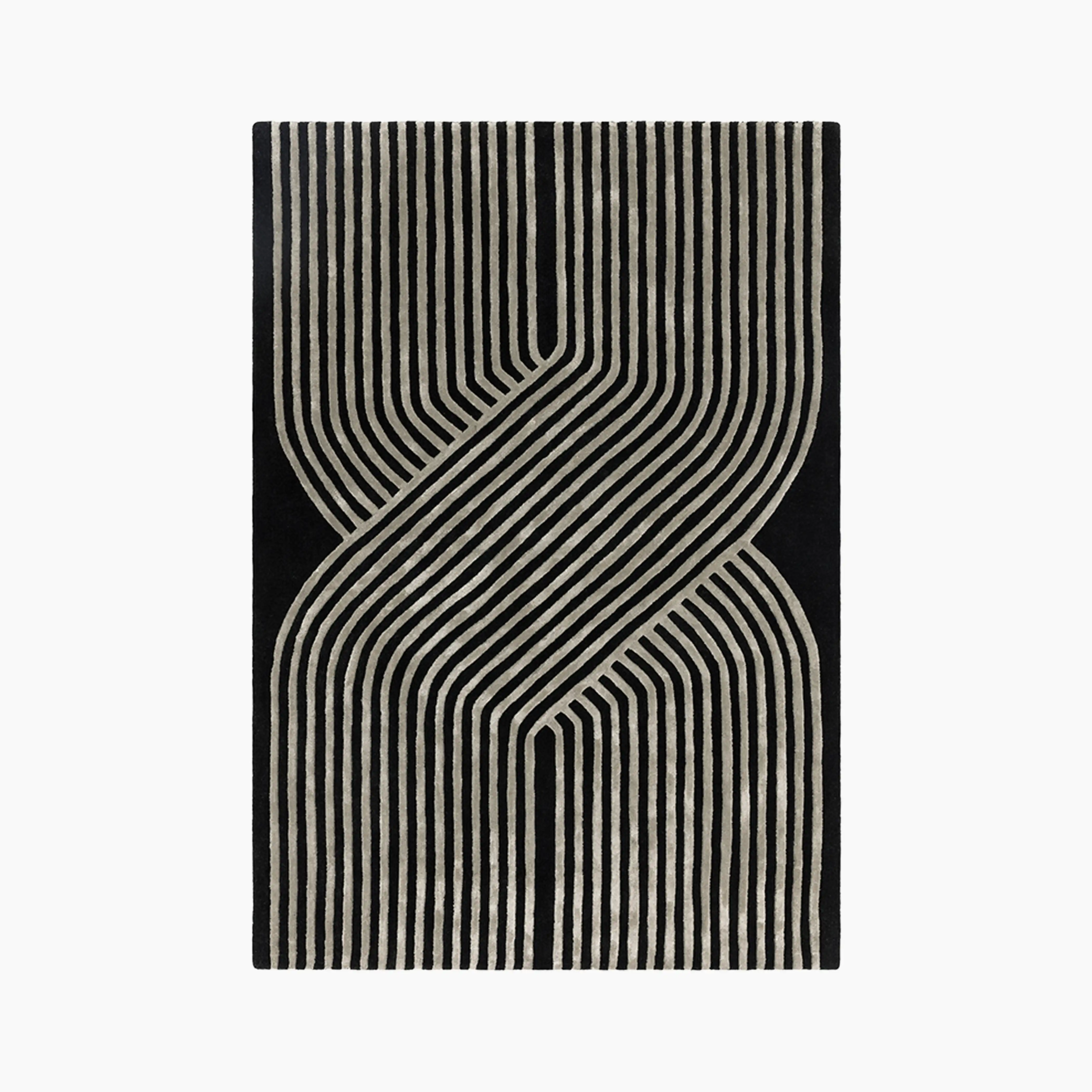 Athena Hand Tufted Rug | Black & Light Copper - Image 3