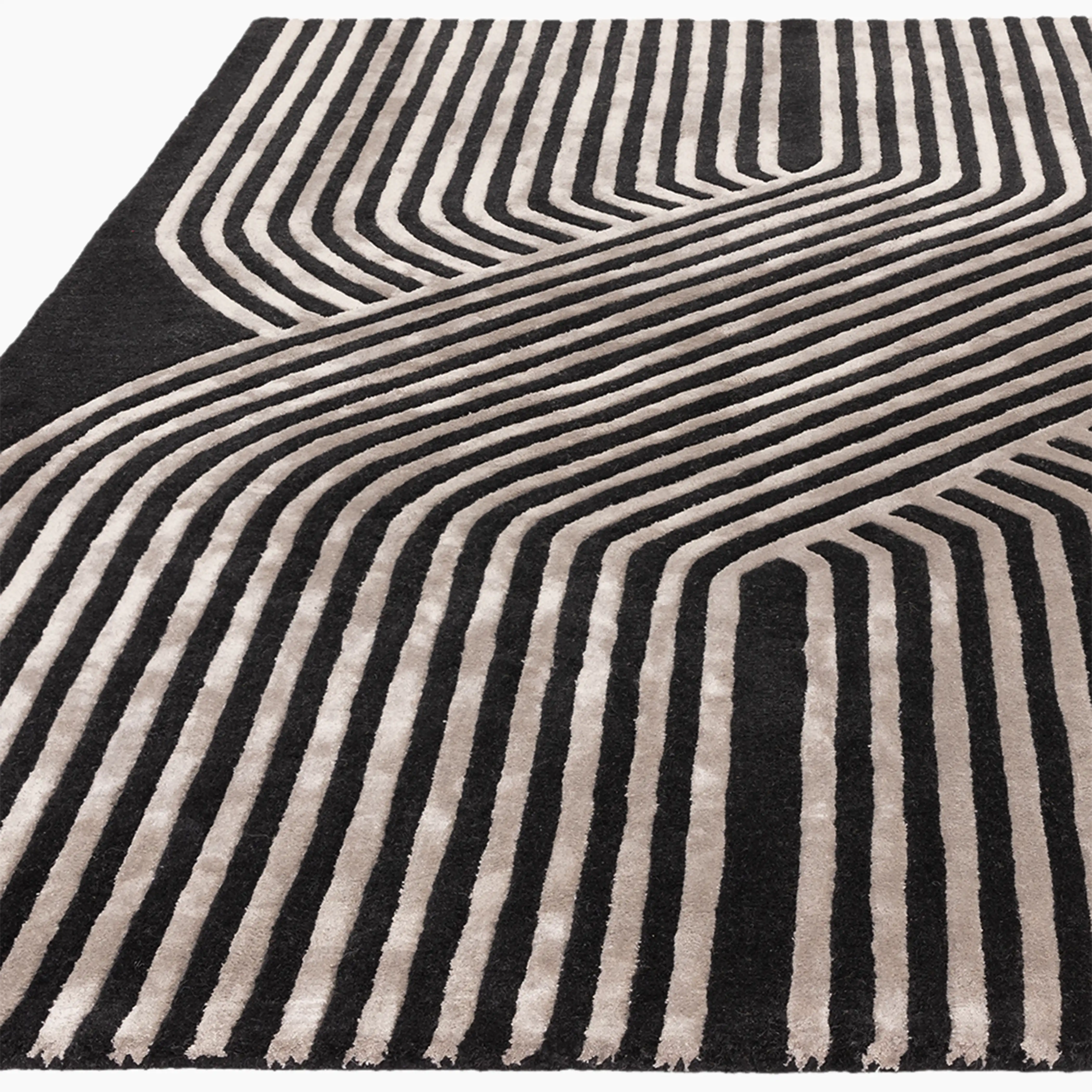 Athena Hand Tufted Rug | Black & Light Copper - Image 5