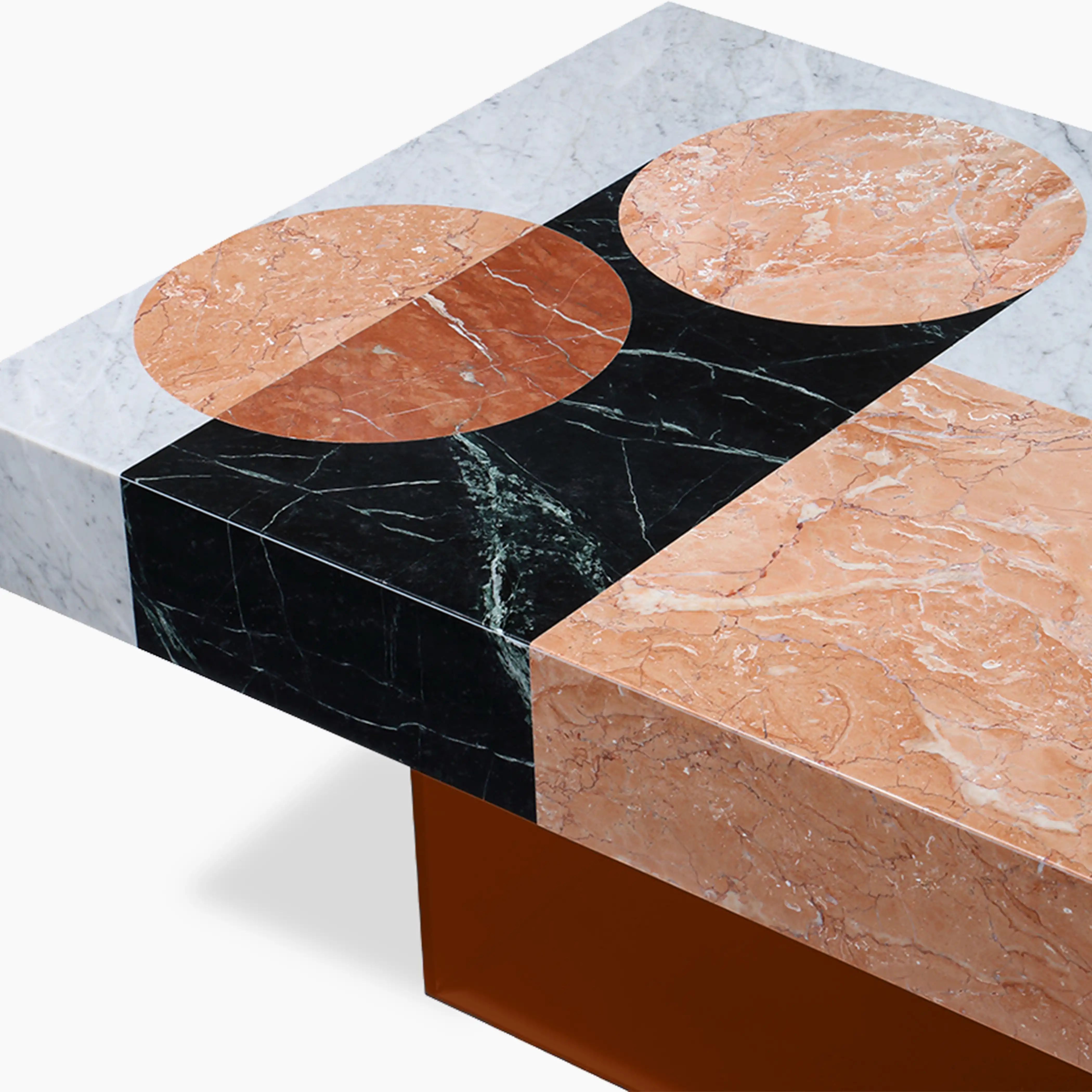 Atmos Rectangle Coffee Table | Mixed Marble & Brown Arcylic - Image 6