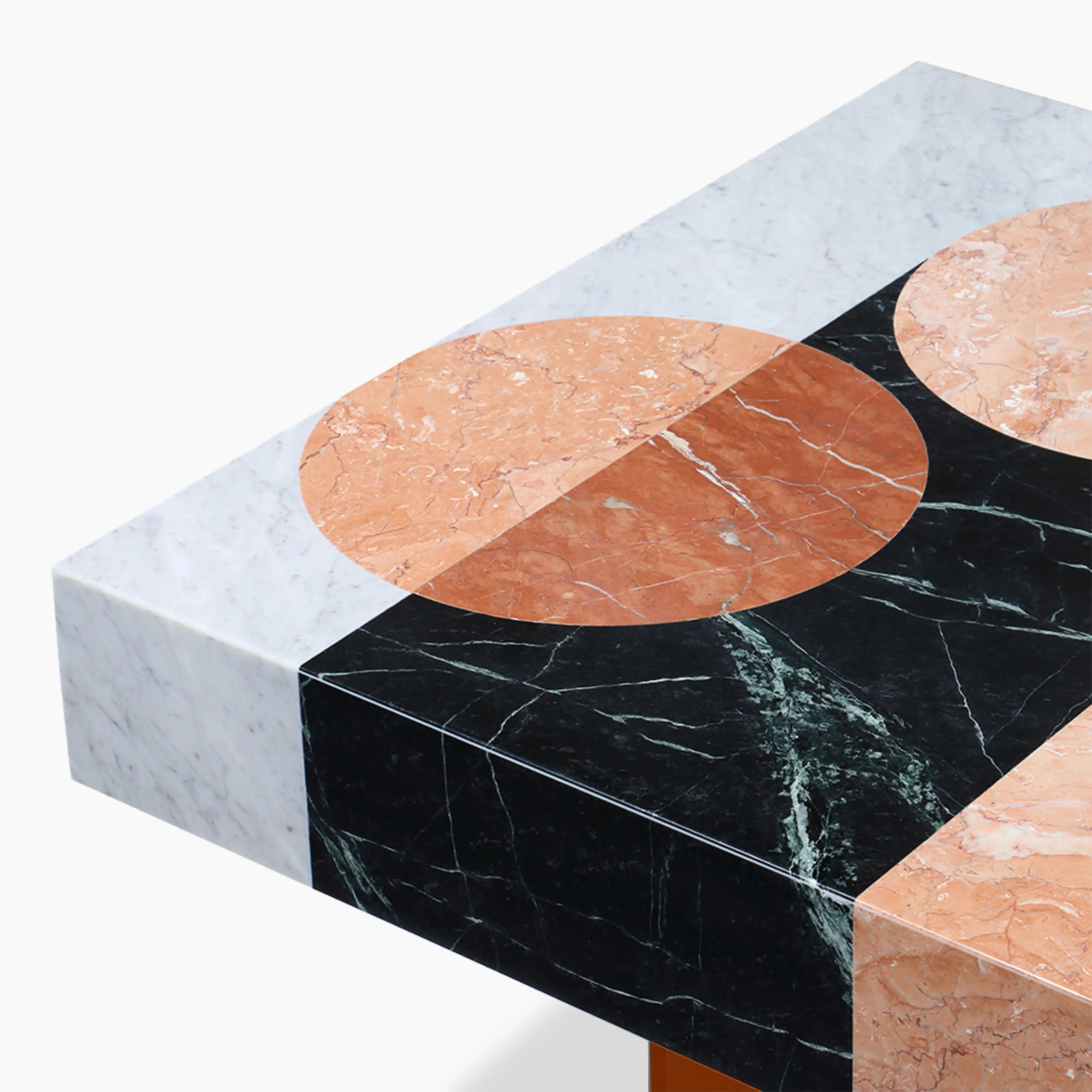 Atmos Rectangle Coffee Table | Mixed Marble & Brown Arcylic - Image 7