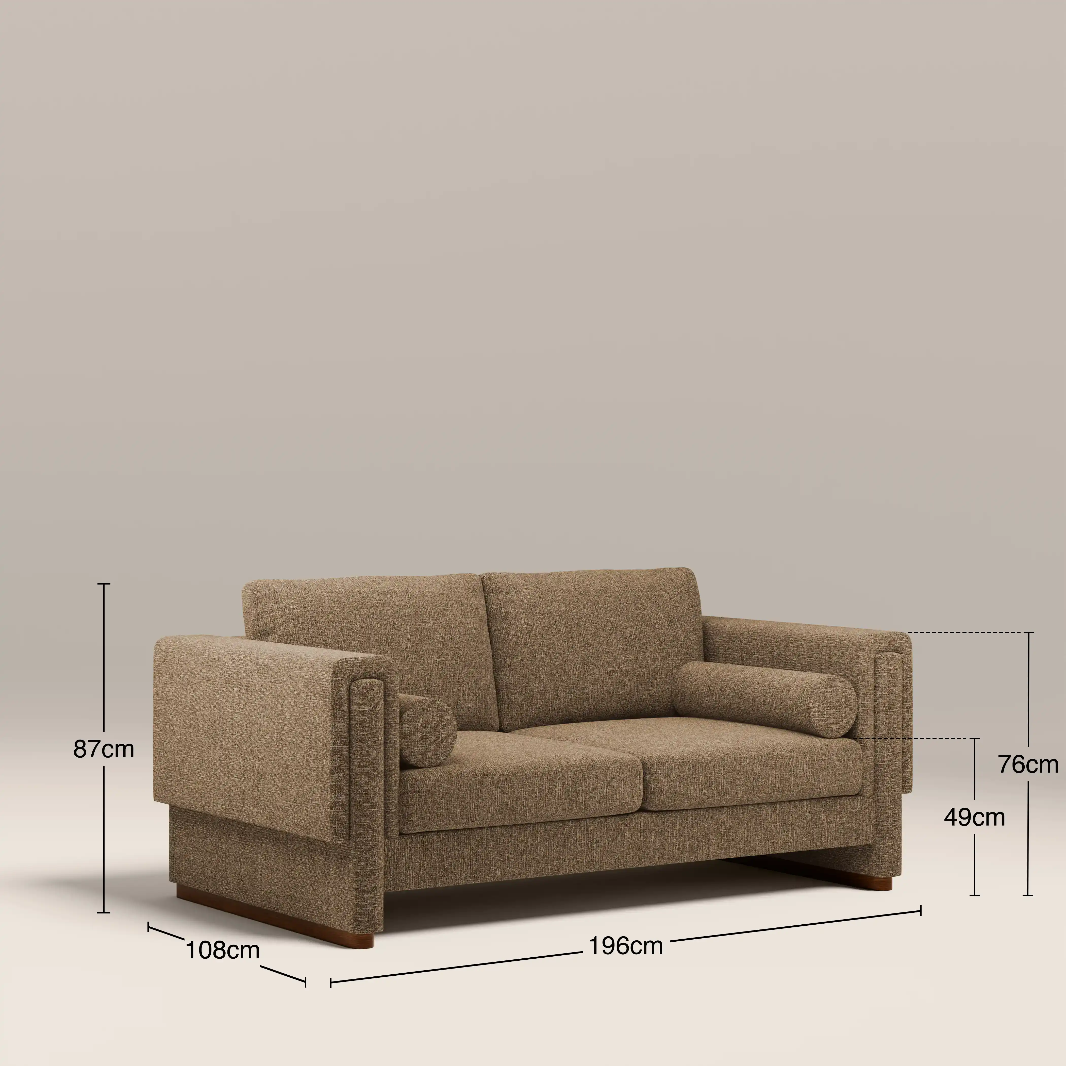 Ava 2 Seater Sofa Bed | Speckled Cappuccino Boucle - Image 11