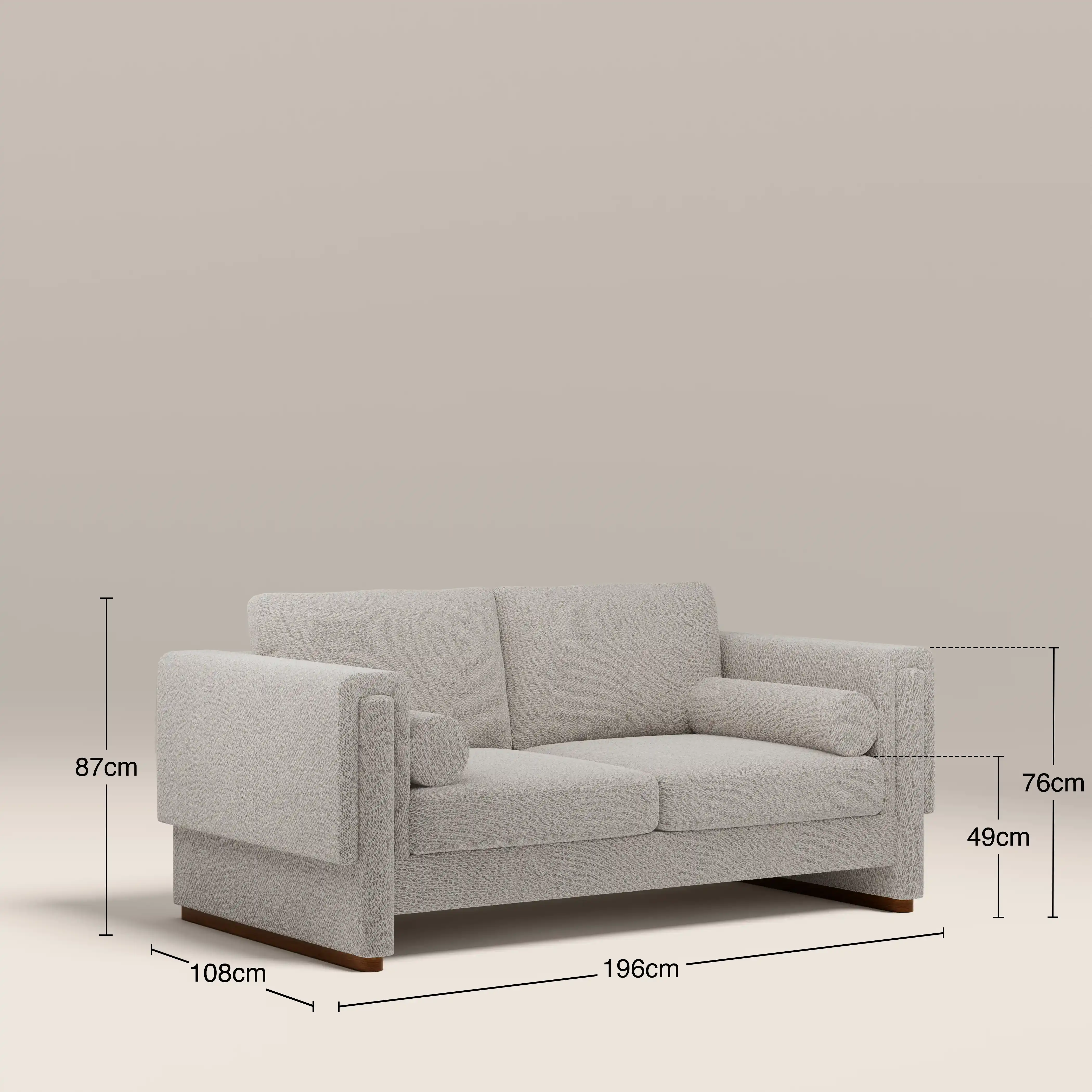 Ava 2 Seater Sofa Bed | Speckled Stone Sustainable Boucle - Image 11