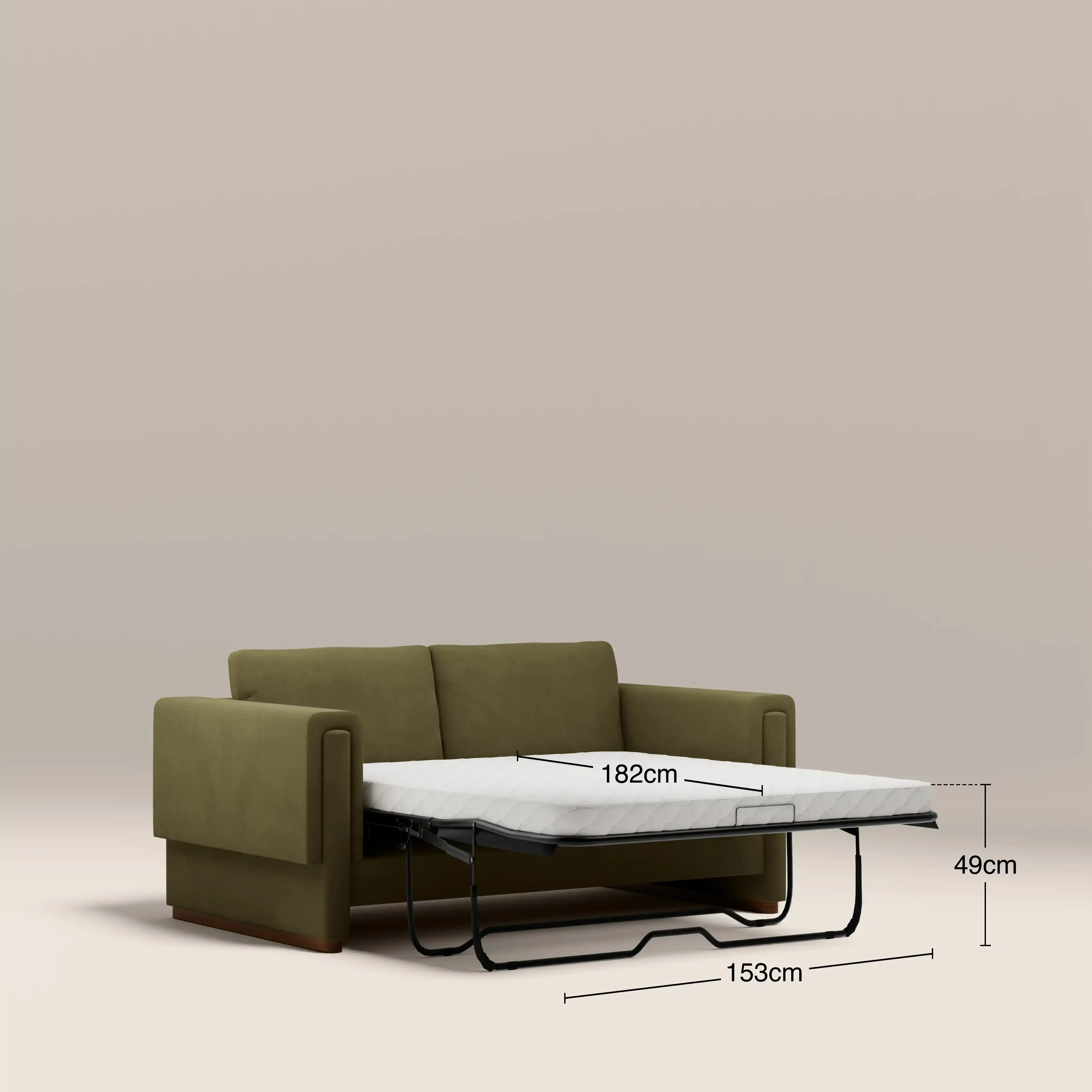 Ava 3 Seater Sofa Bed | Moss Green Sustainable Mohair Velvet - Image 10