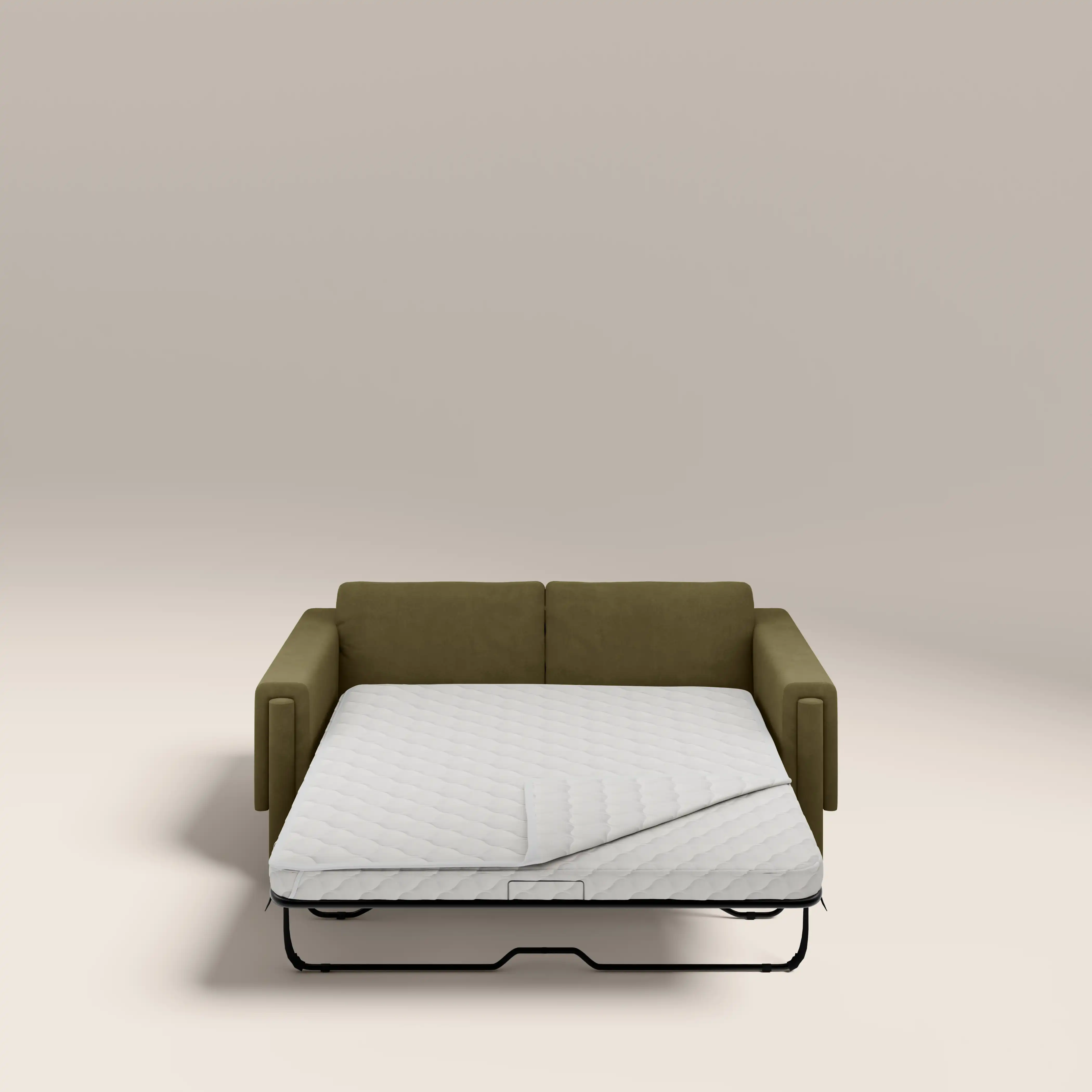 Ava 3 Seater Sofa Bed | Moss Green Sustainable Mohair Velvet - Image 2