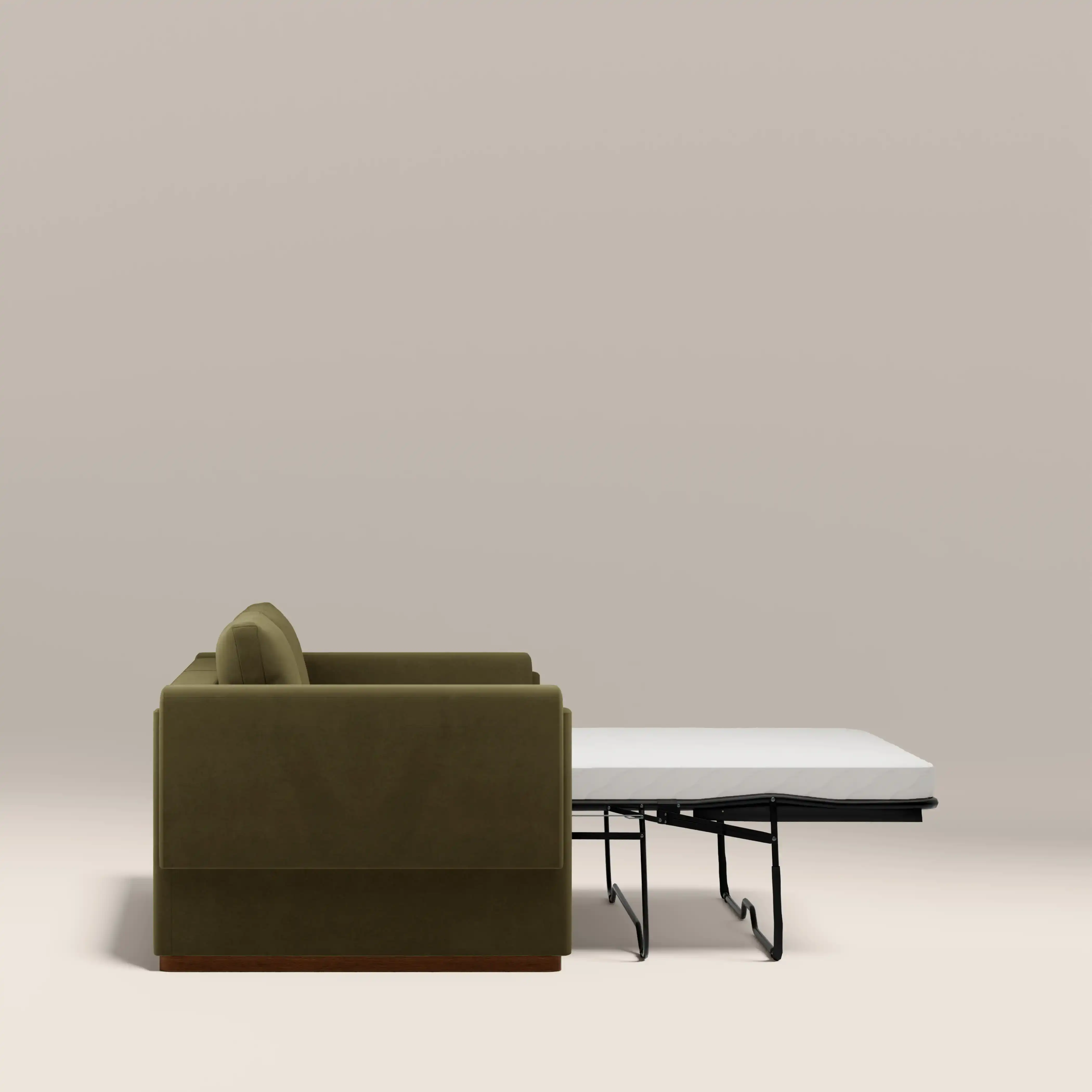 Ava 3 Seater Sofa Bed | Moss Green Sustainable Mohair Velvet - Image 8