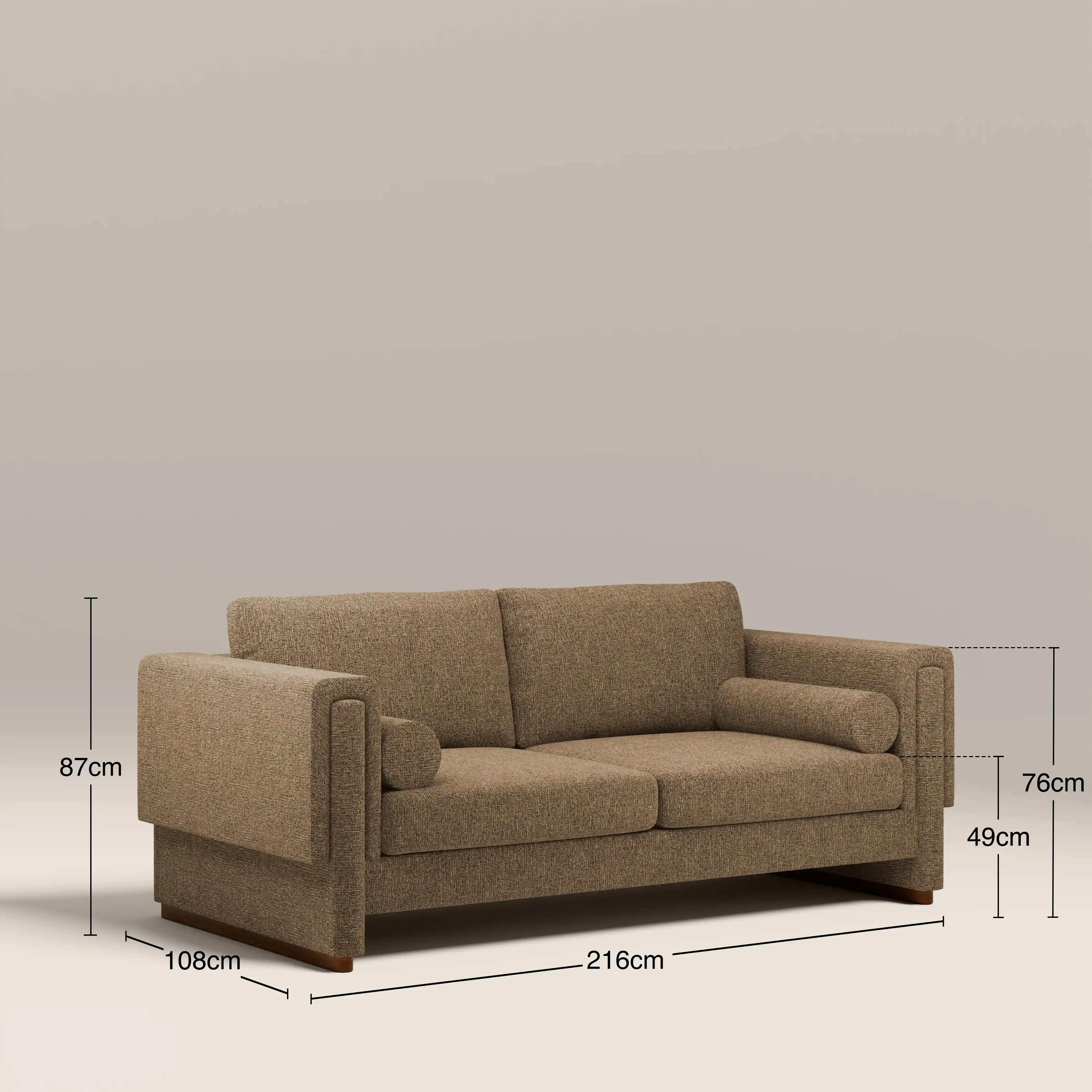 Ava 3 Seater Sofa Bed | Speckled Cappuccino Boucle - Image 11