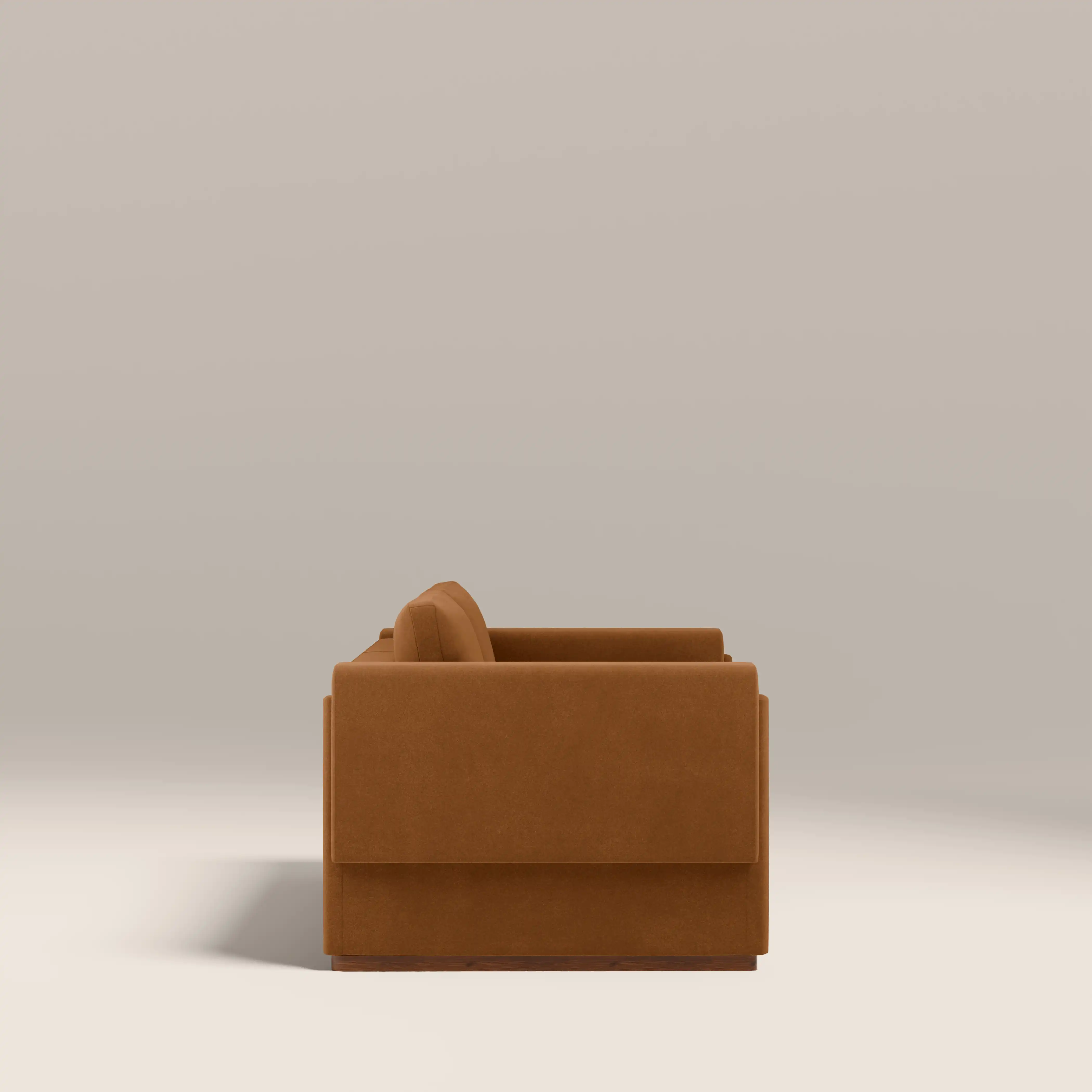 Ava 3 Seater Sofa | Caramel Brown Sustainable Mohair Velvet - Image 4