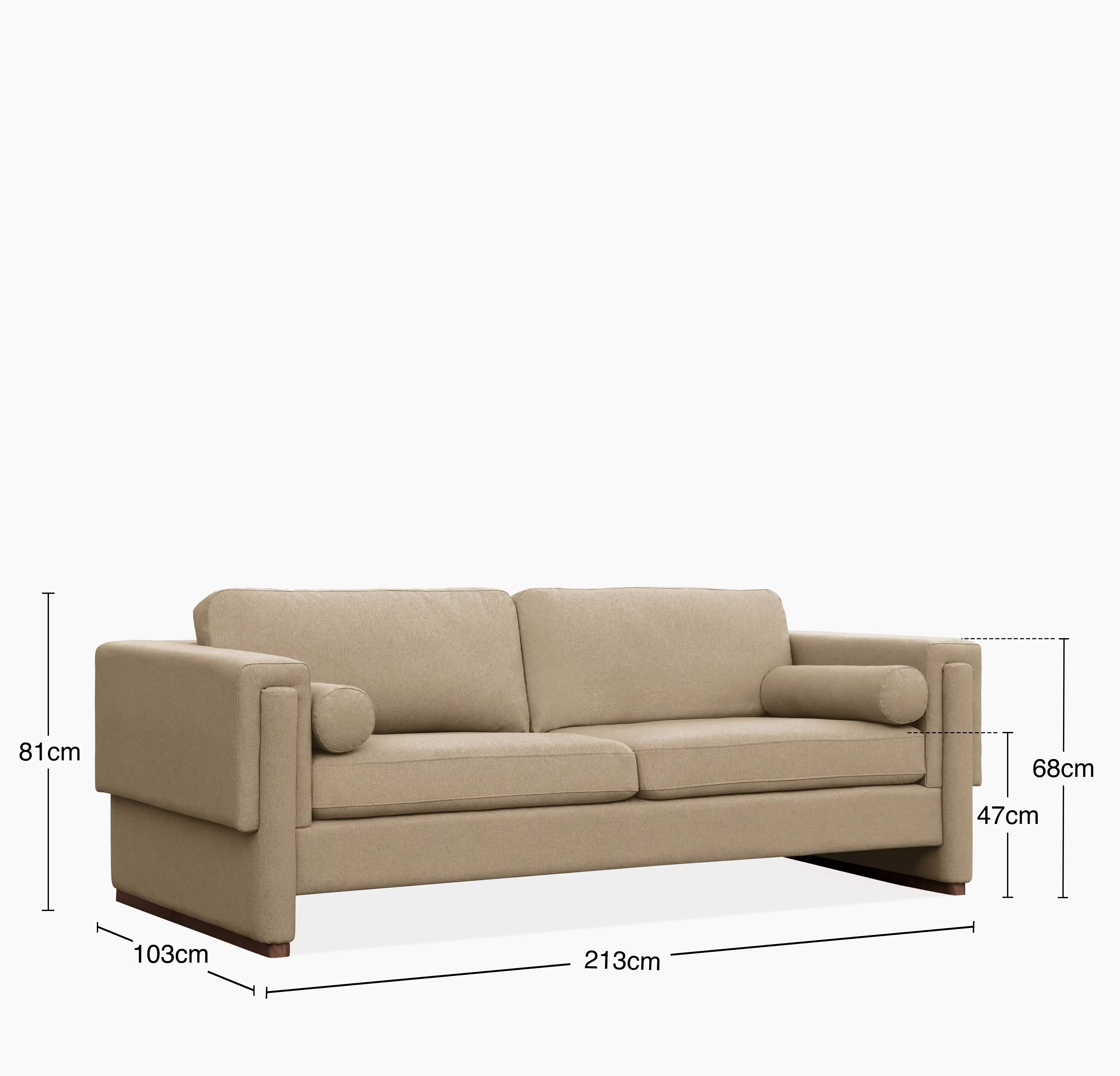Ava 3 Seater Sofa | Oat Cream Fabric - Image 7