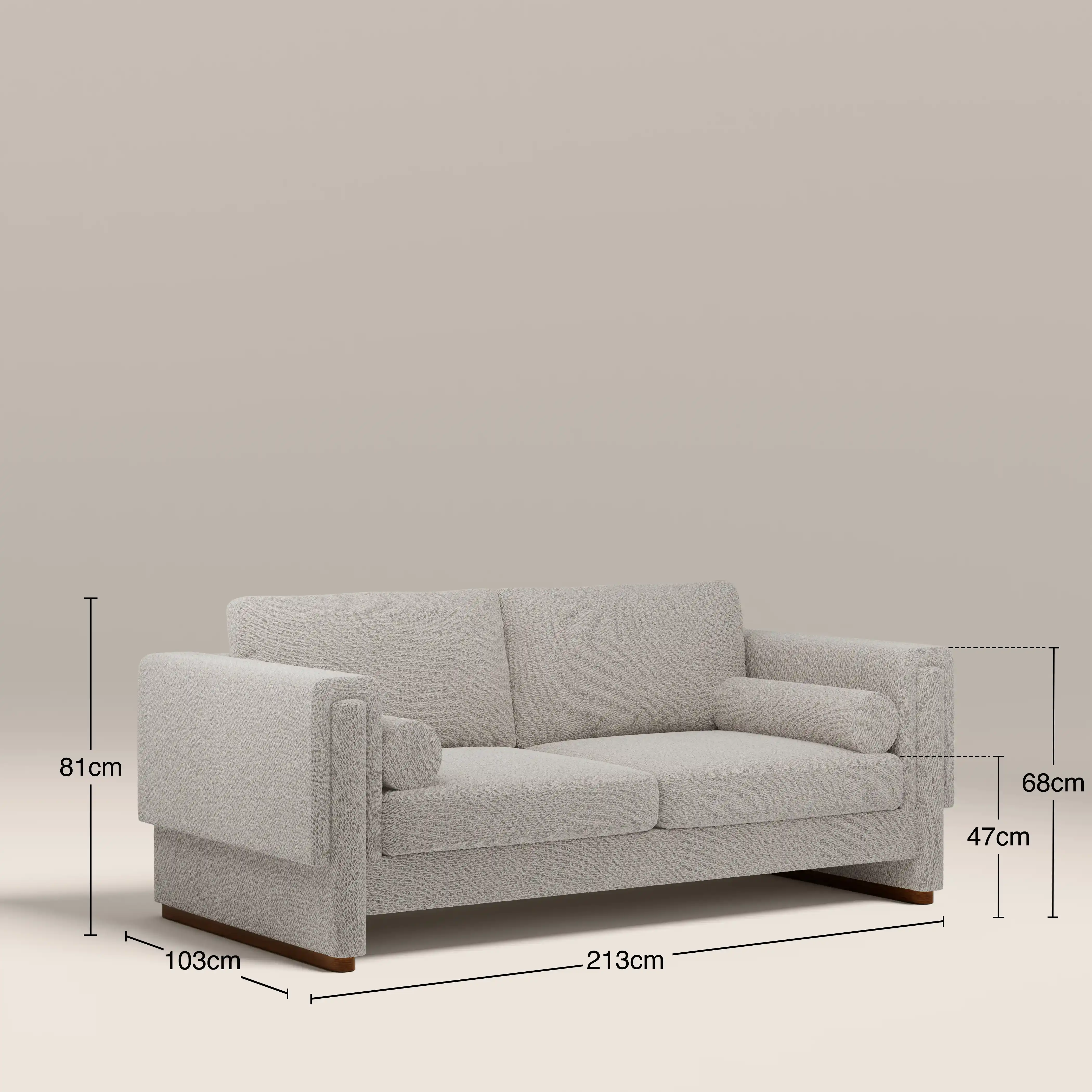 Ava 3 Seater Sofa | Speckled Stone Sustainable Boucle - Image 8