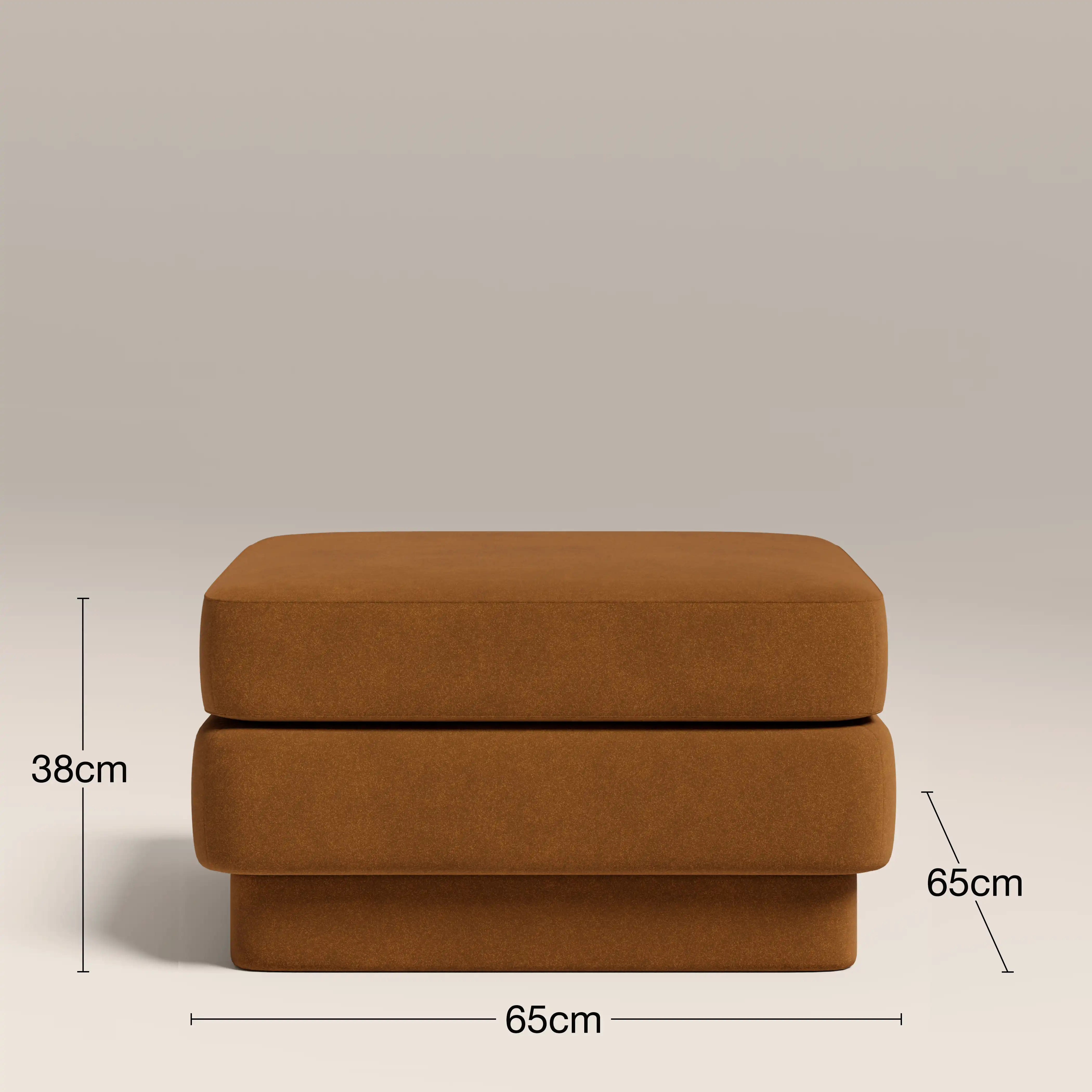 Ava Footstool | Caramel Brown Sustainable Mohair Velvet - Image 5