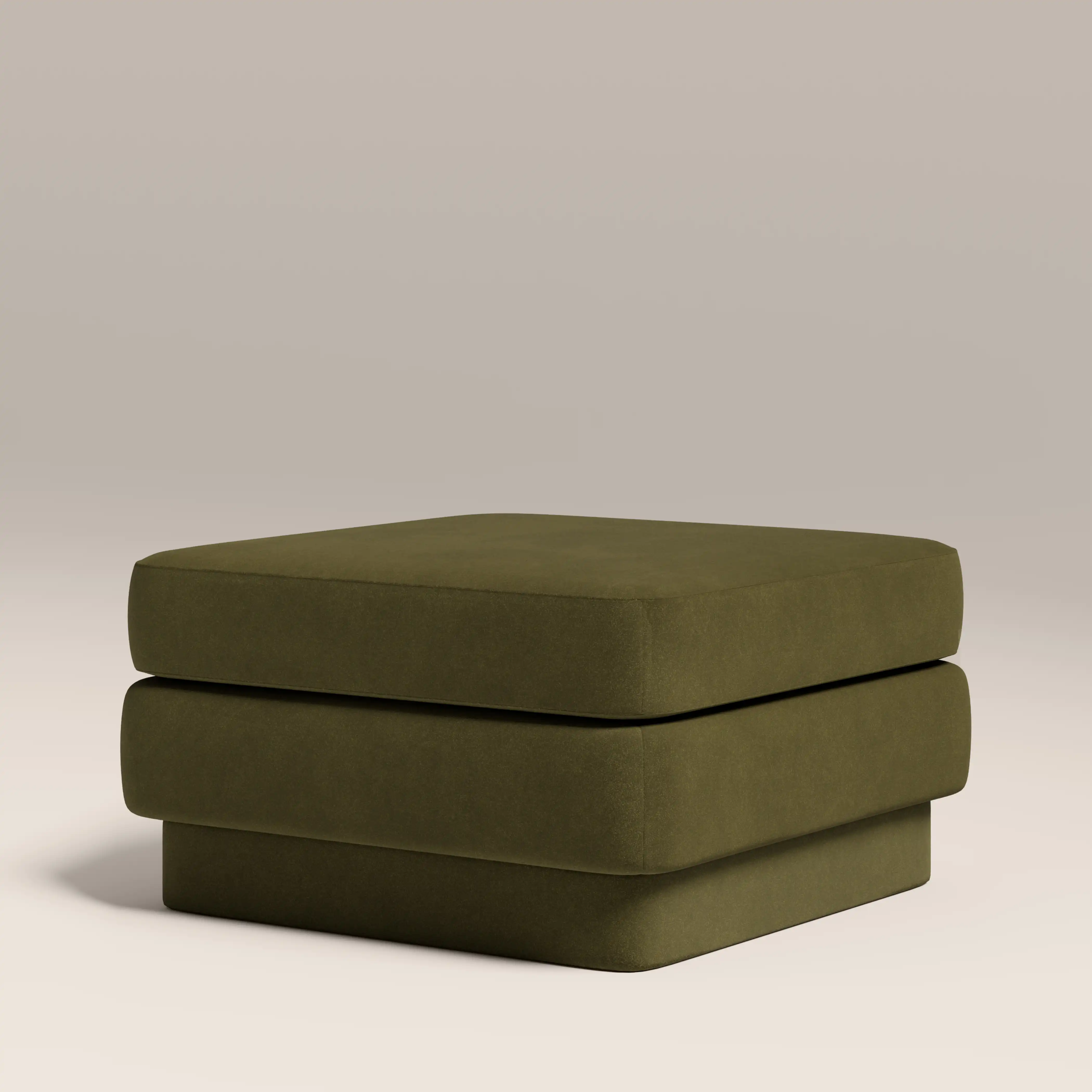 Ava Footstool | Moss Green Sustainable Mohair Velvet - Image 4