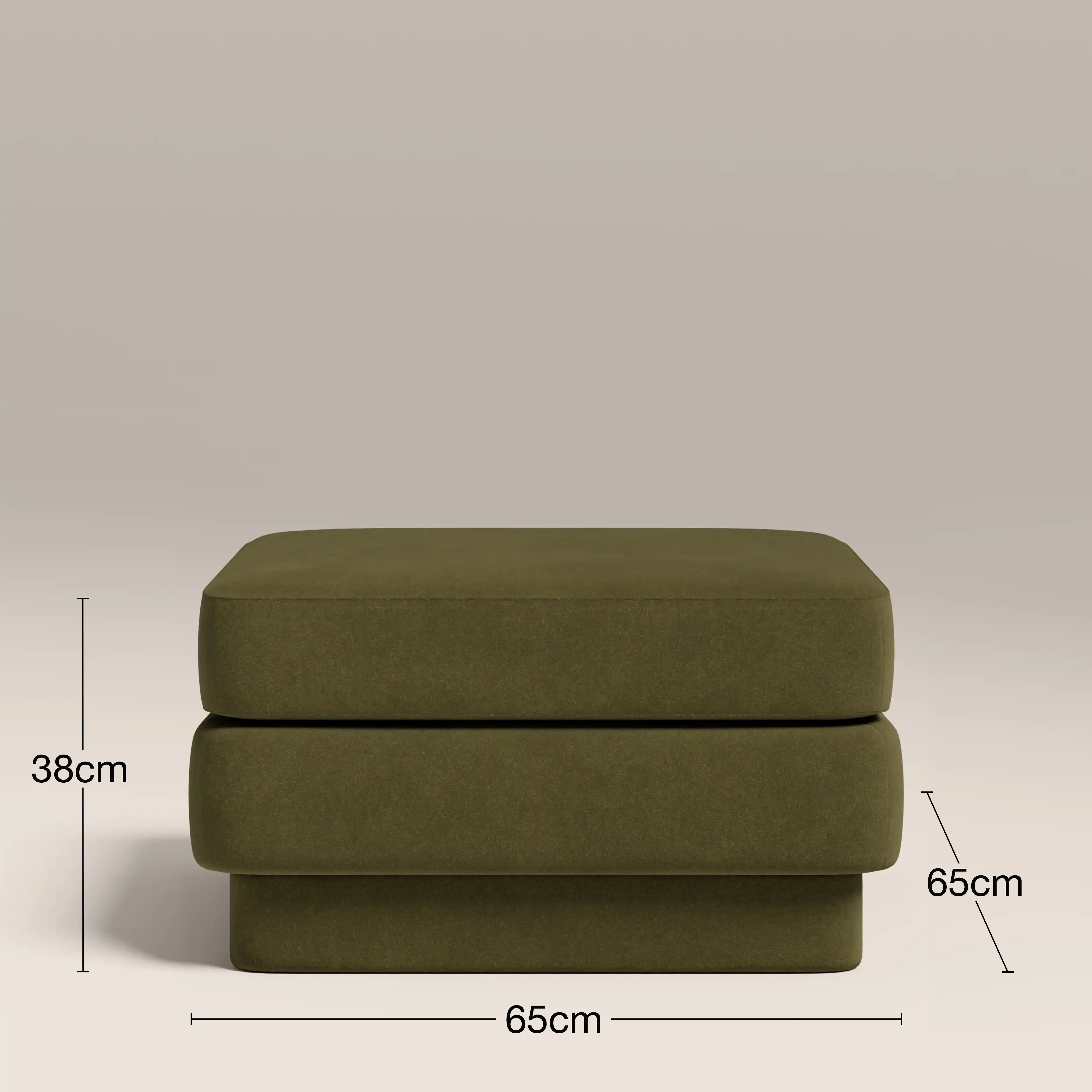 Ava Footstool | Moss Green Sustainable Mohair Velvet - Image 5