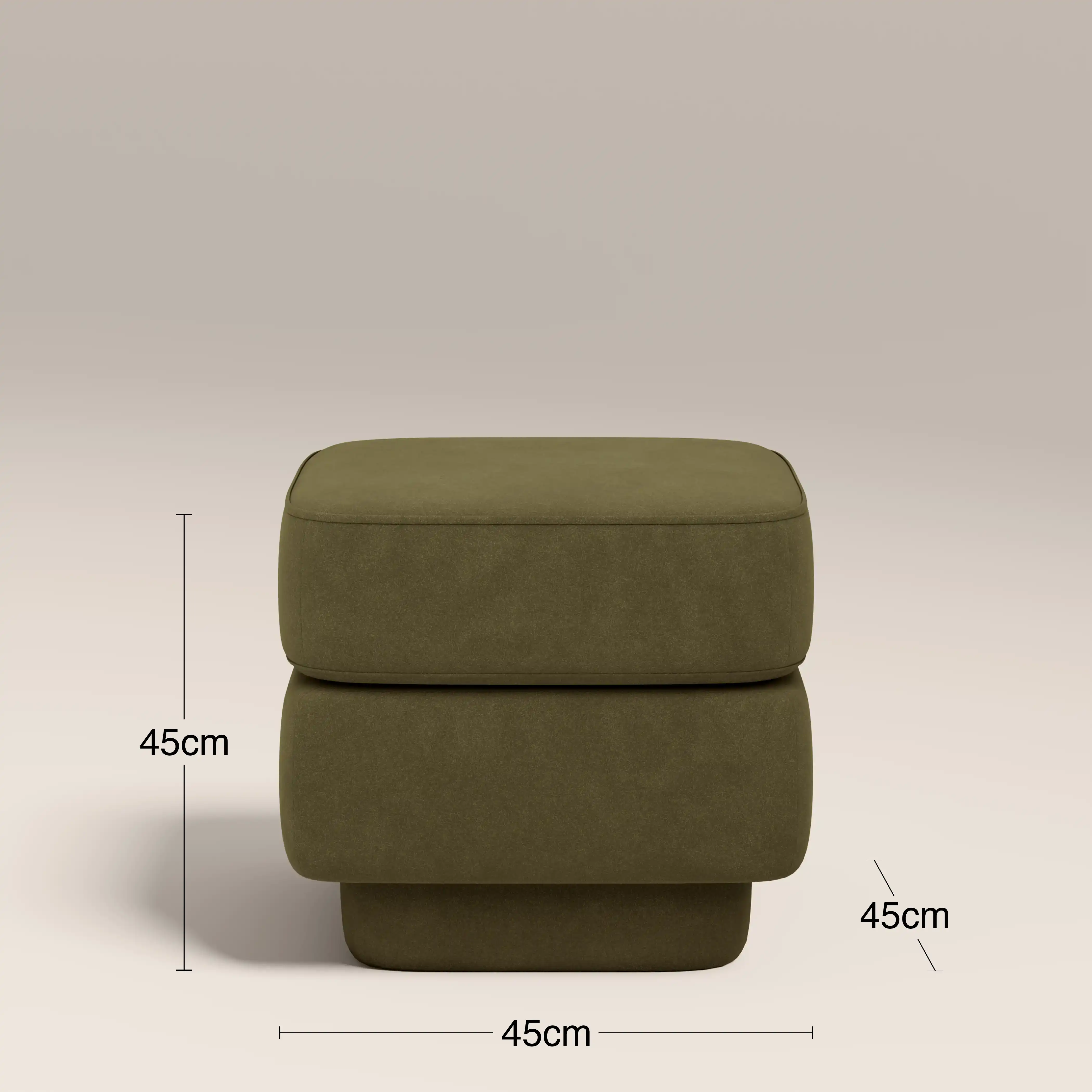 Ava Pouffe | Moss Green Sustainable Mohair Velvet - Image 6