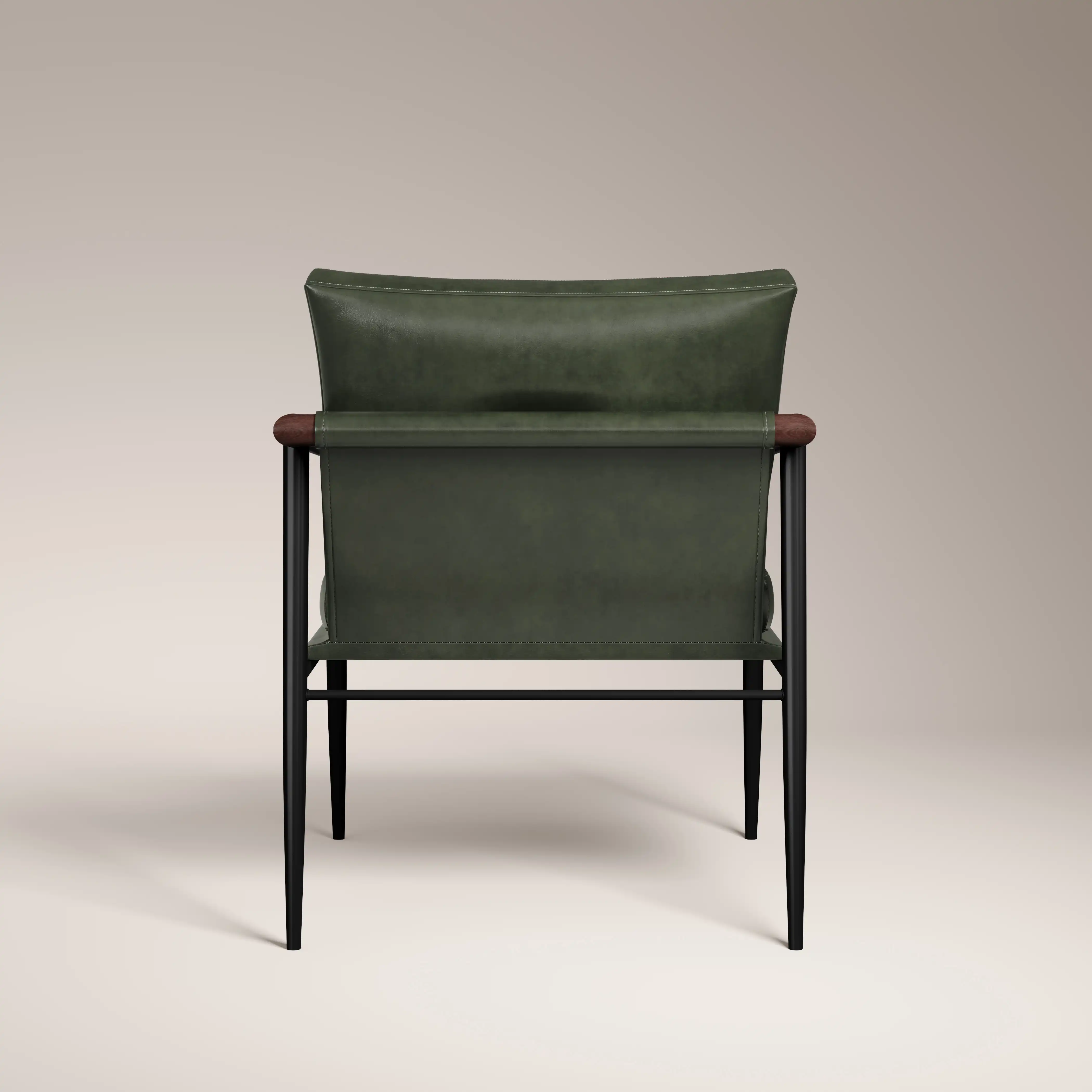 Barbican Armchair | Vintage Green Faux Leather & Black - Image 6