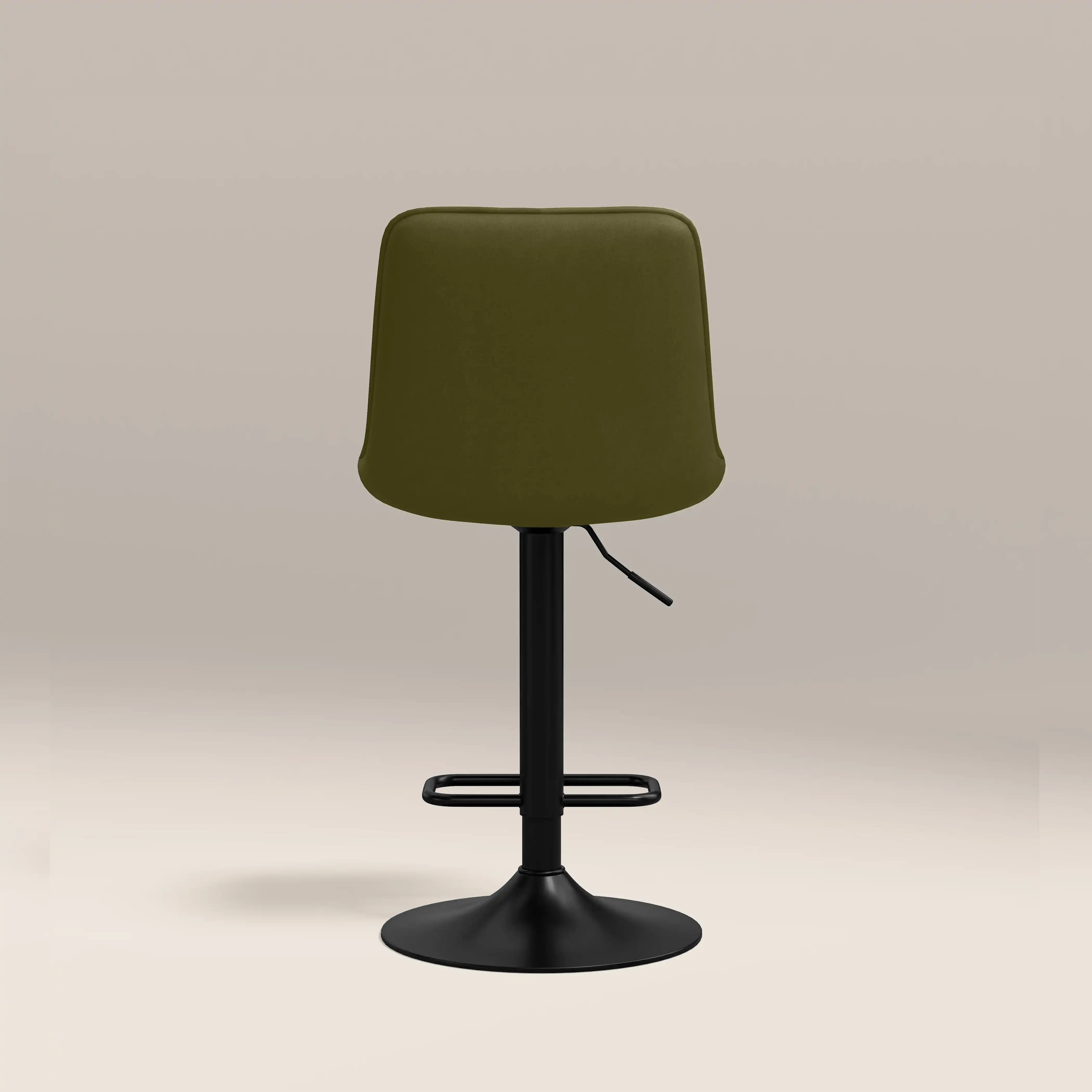 Barker Adjustable Stool | Olive Green Sustainable Velvet & Black - Image 6