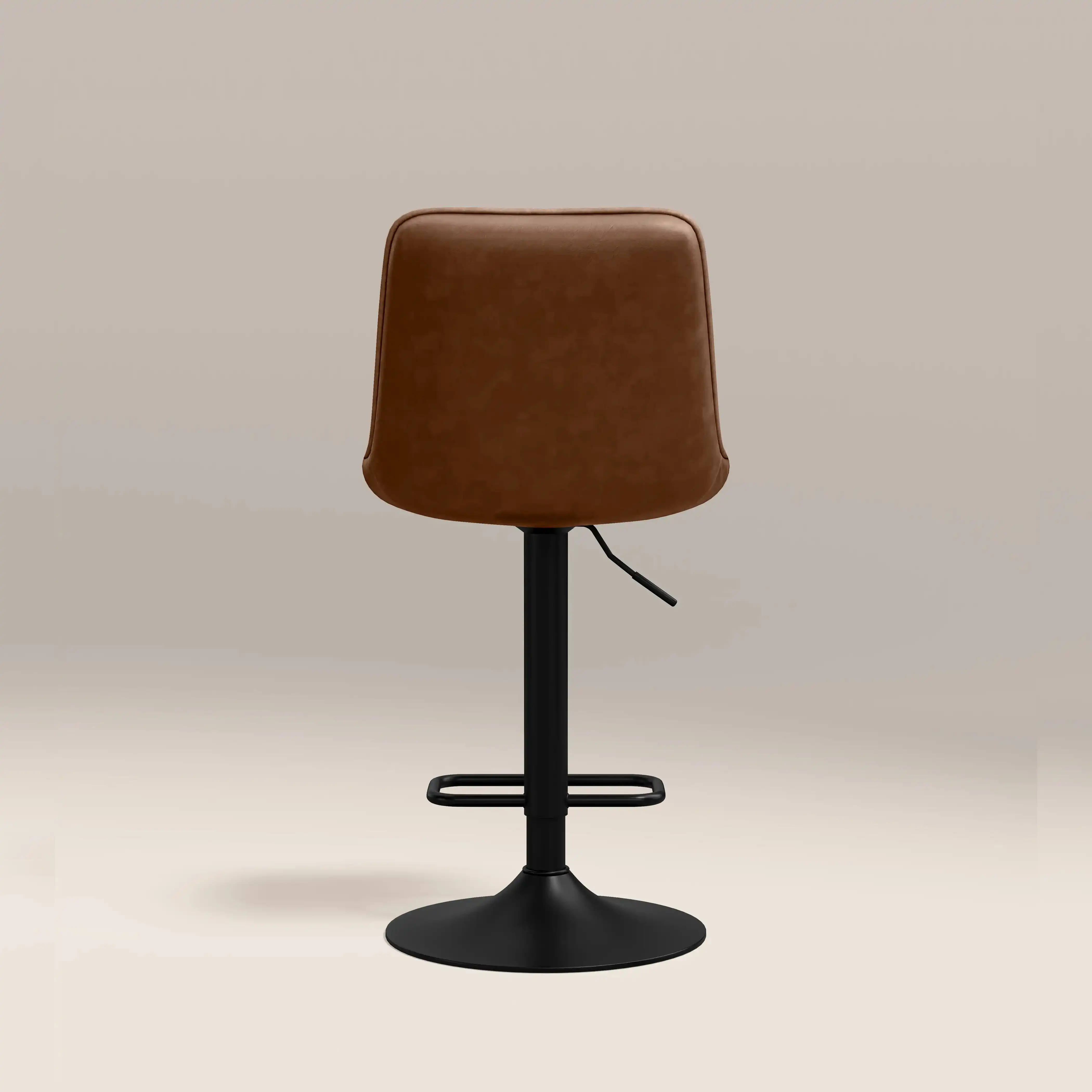 Barker Adjustable Stool | Vintage Tan Faux Leather & Black - Image 6