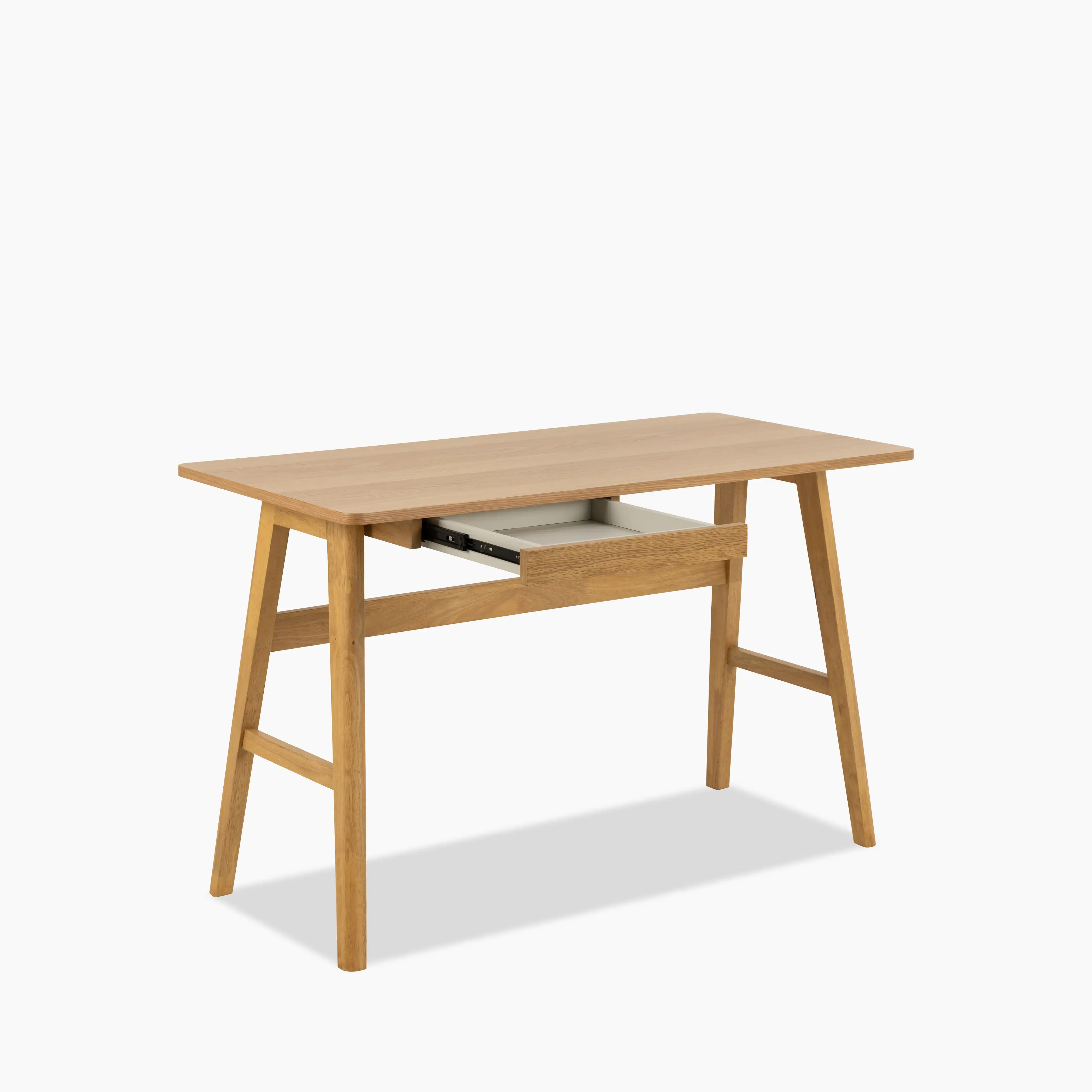 Barnett Wooden 1 Drawer Desk | Oak - Image 5
