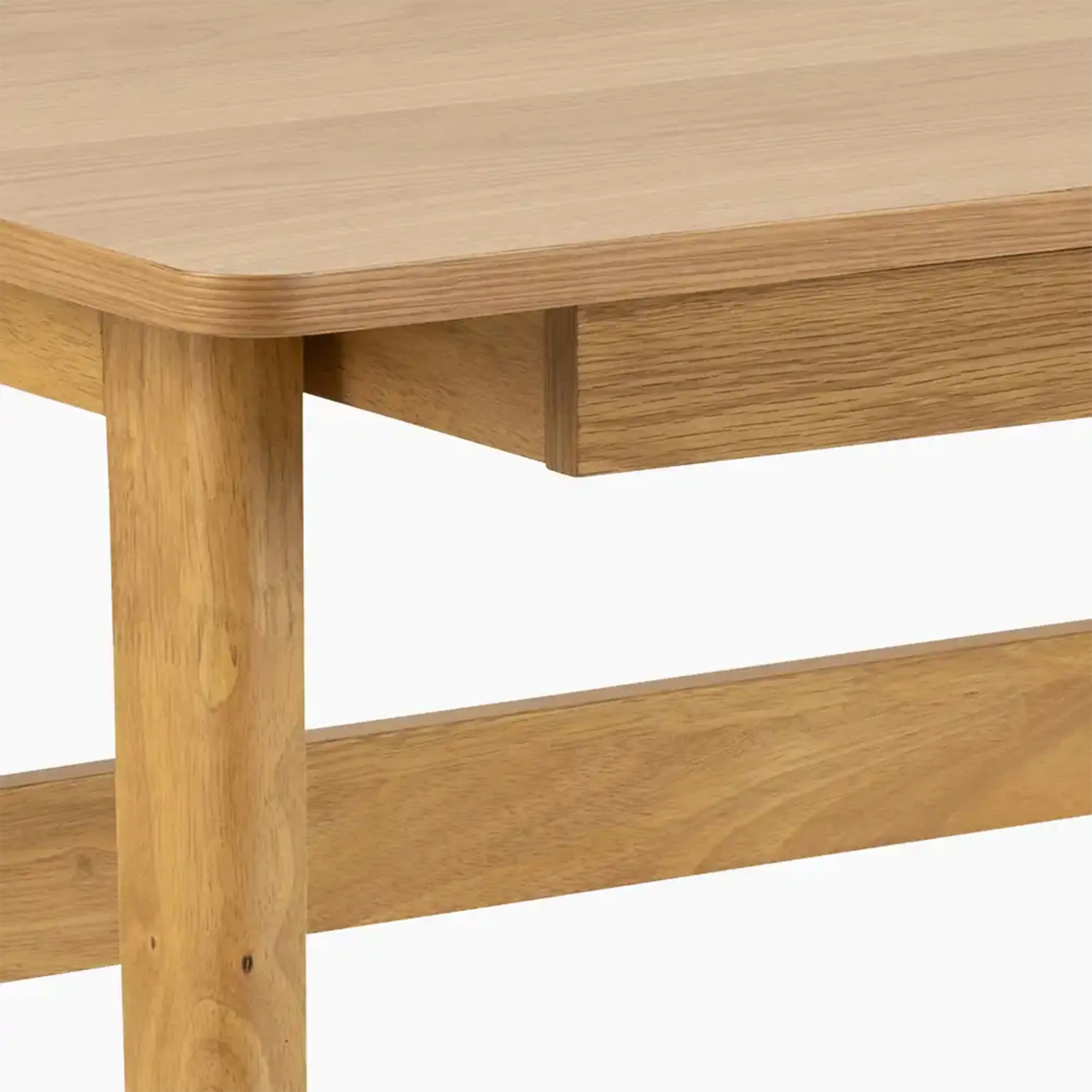 Barnett Wooden 1 Drawer Desk | Oak - Image 6