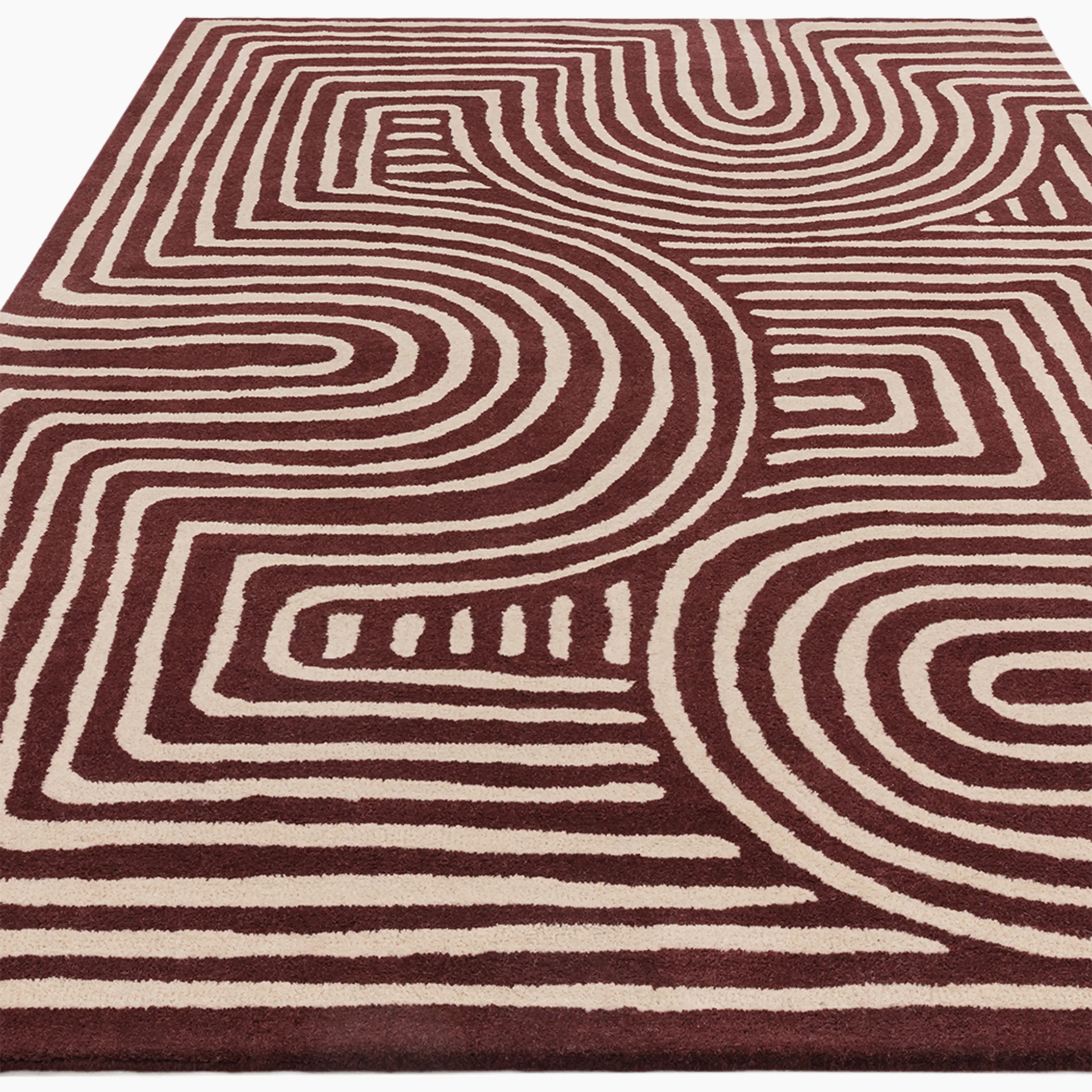 Bauhaus Hand Tufted Rug | Plum - Image 3