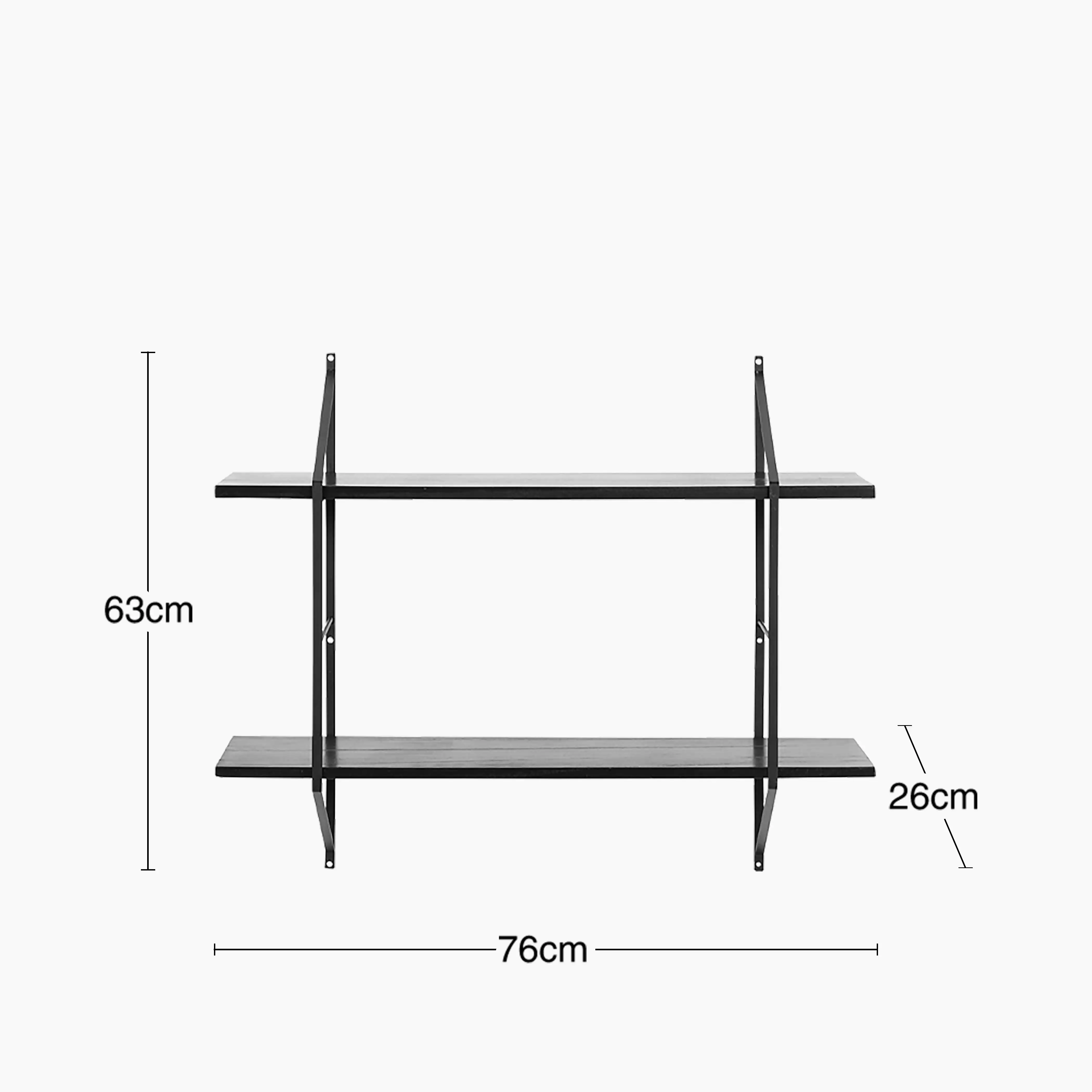 Belfast Small Wooden Shelf | Black - Image 3