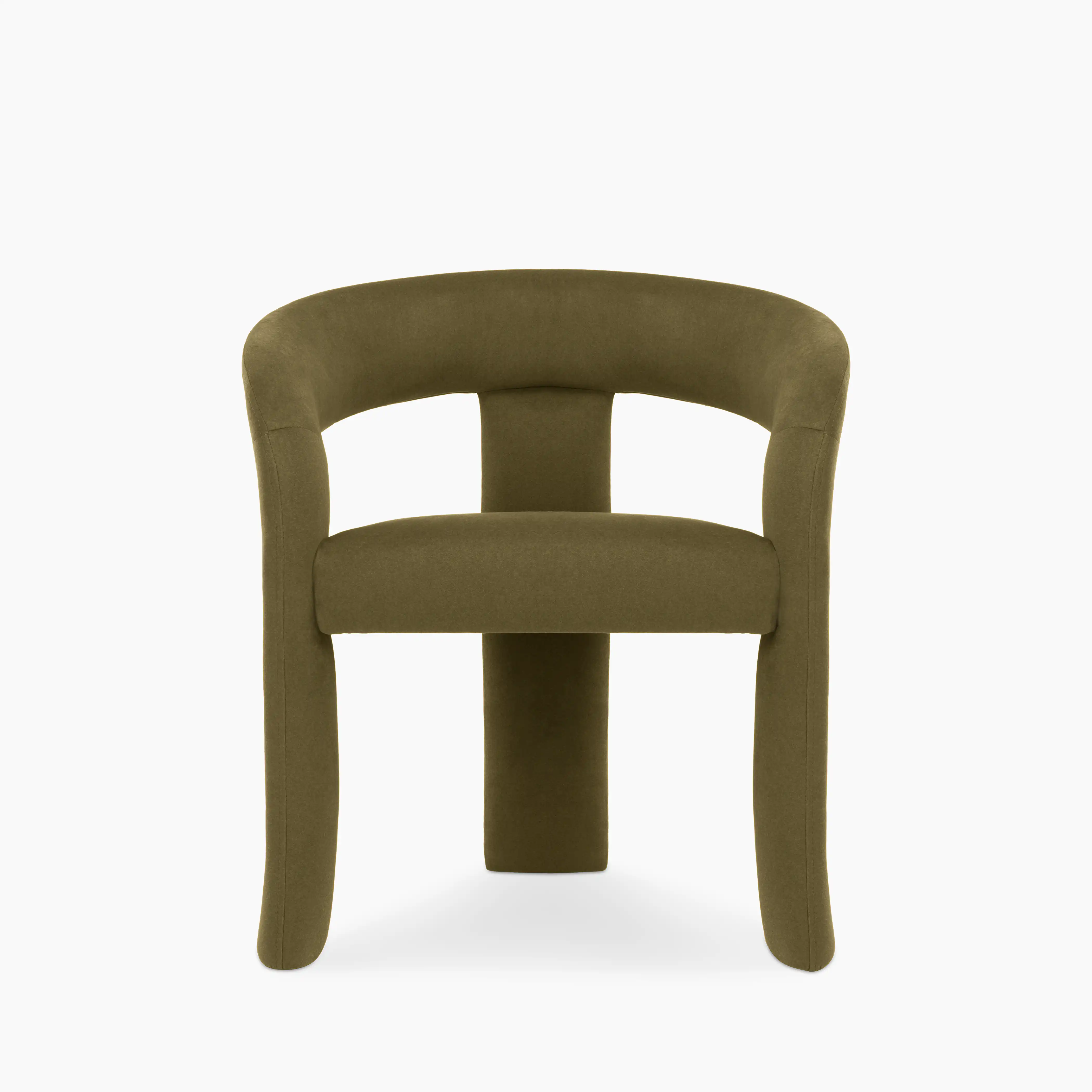 Bellamy Carver Dining Chair | Moss Green Sustainable Mohair Velvet - Image 3