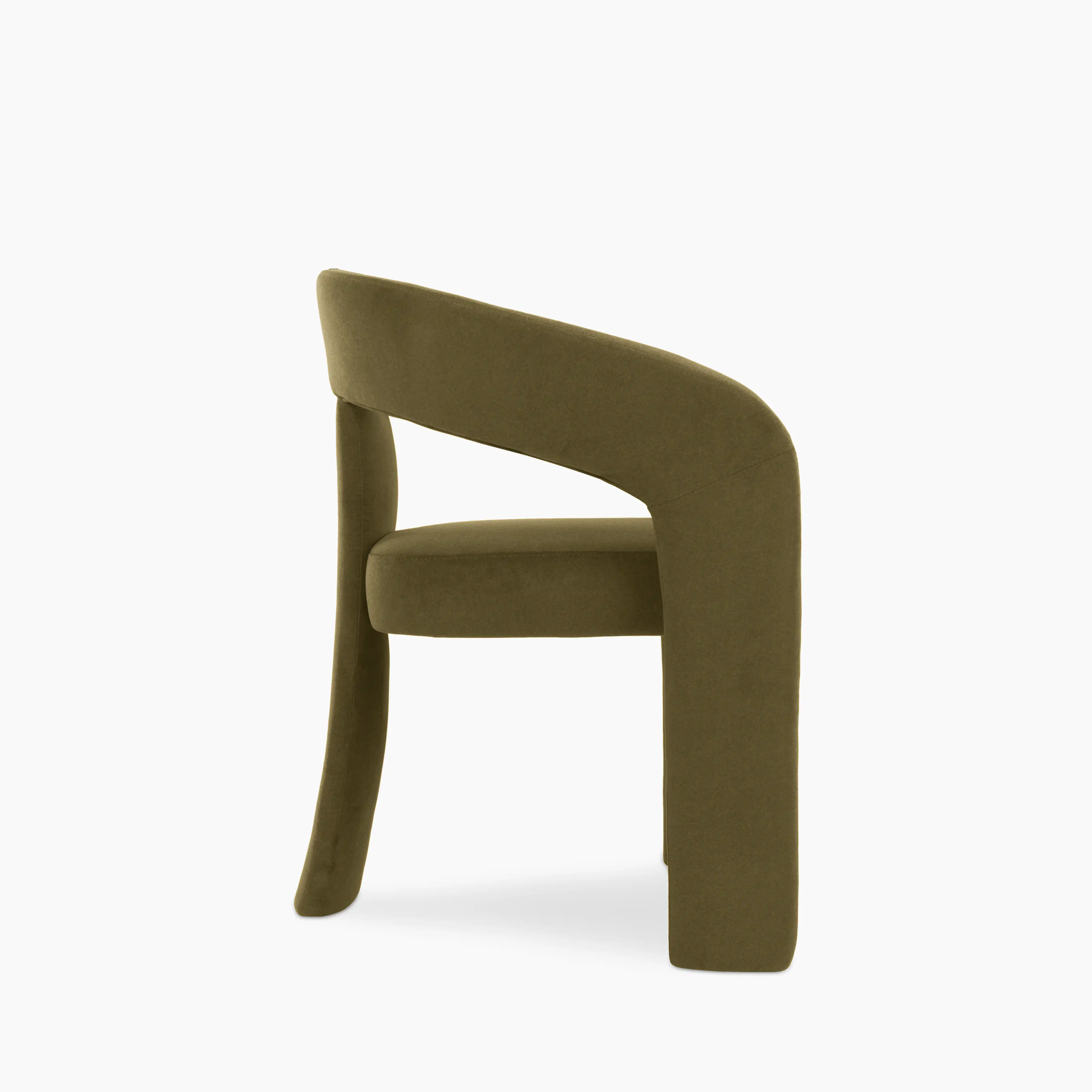 Bellamy Carver Dining Chair | Moss Green Sustainable Mohair Velvet - Image 5