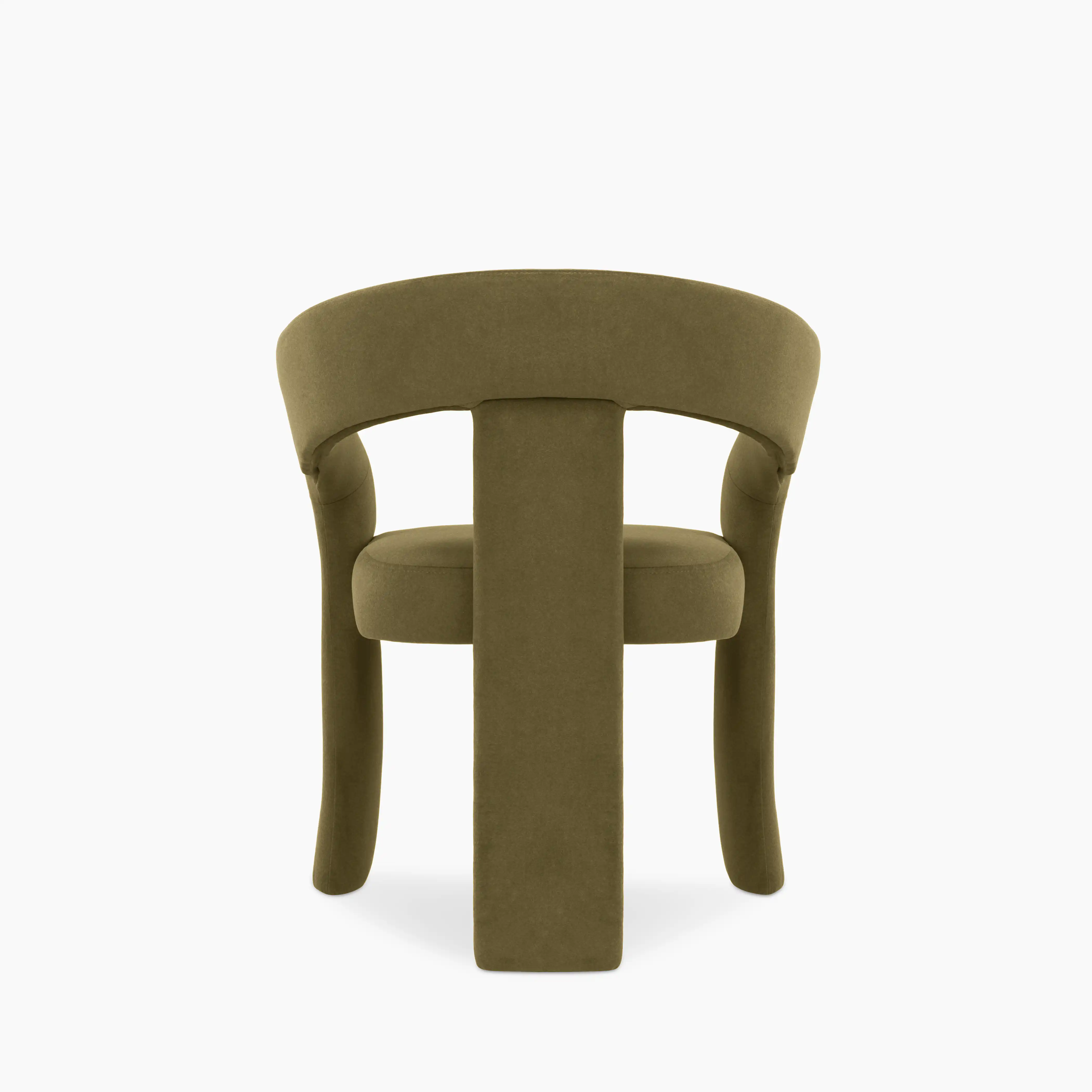 Bellamy Carver Dining Chair | Moss Green Sustainable Mohair Velvet - Image 6