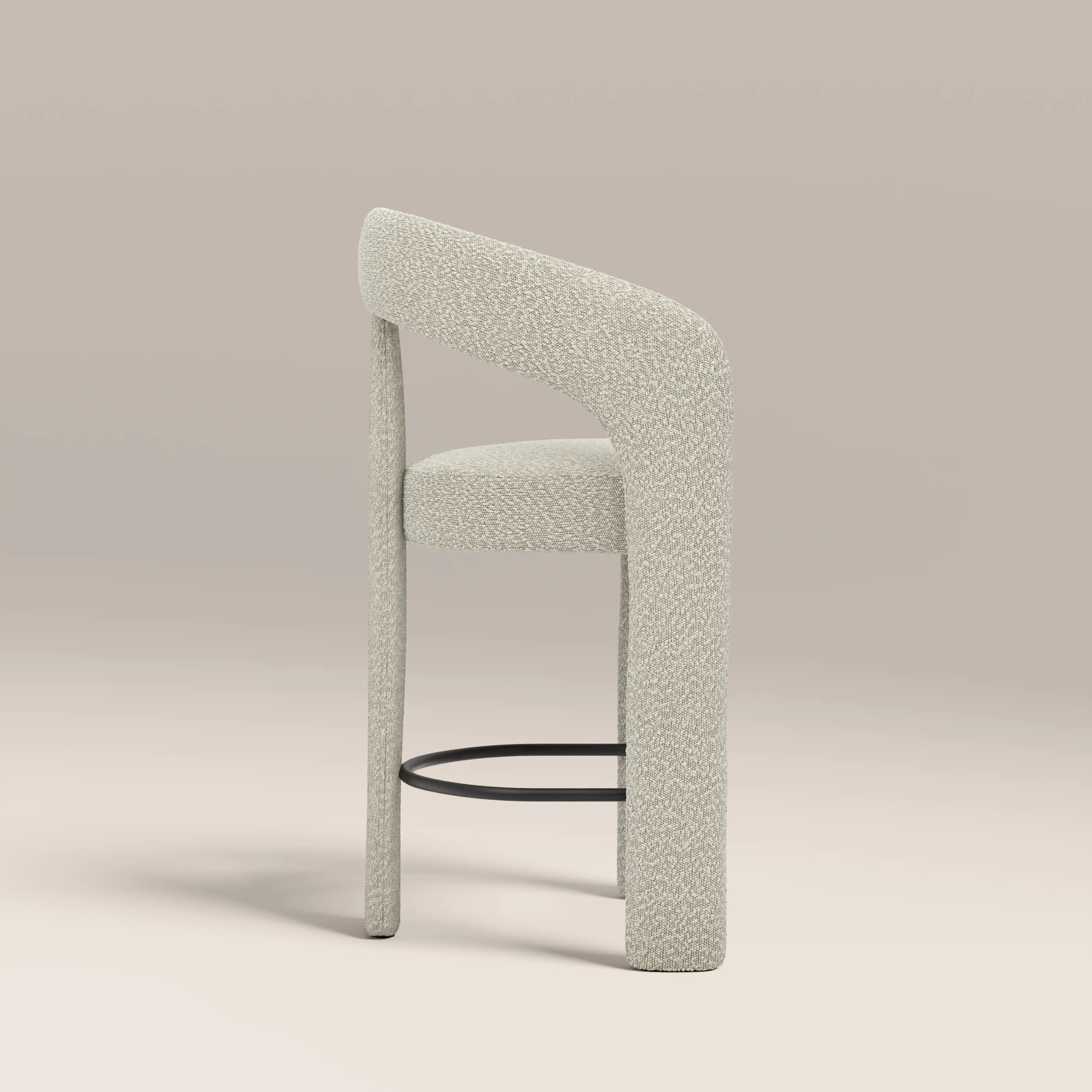 Bellamy Kitchen Stool | Speckled Stone Sustainable Boucle - Image 4