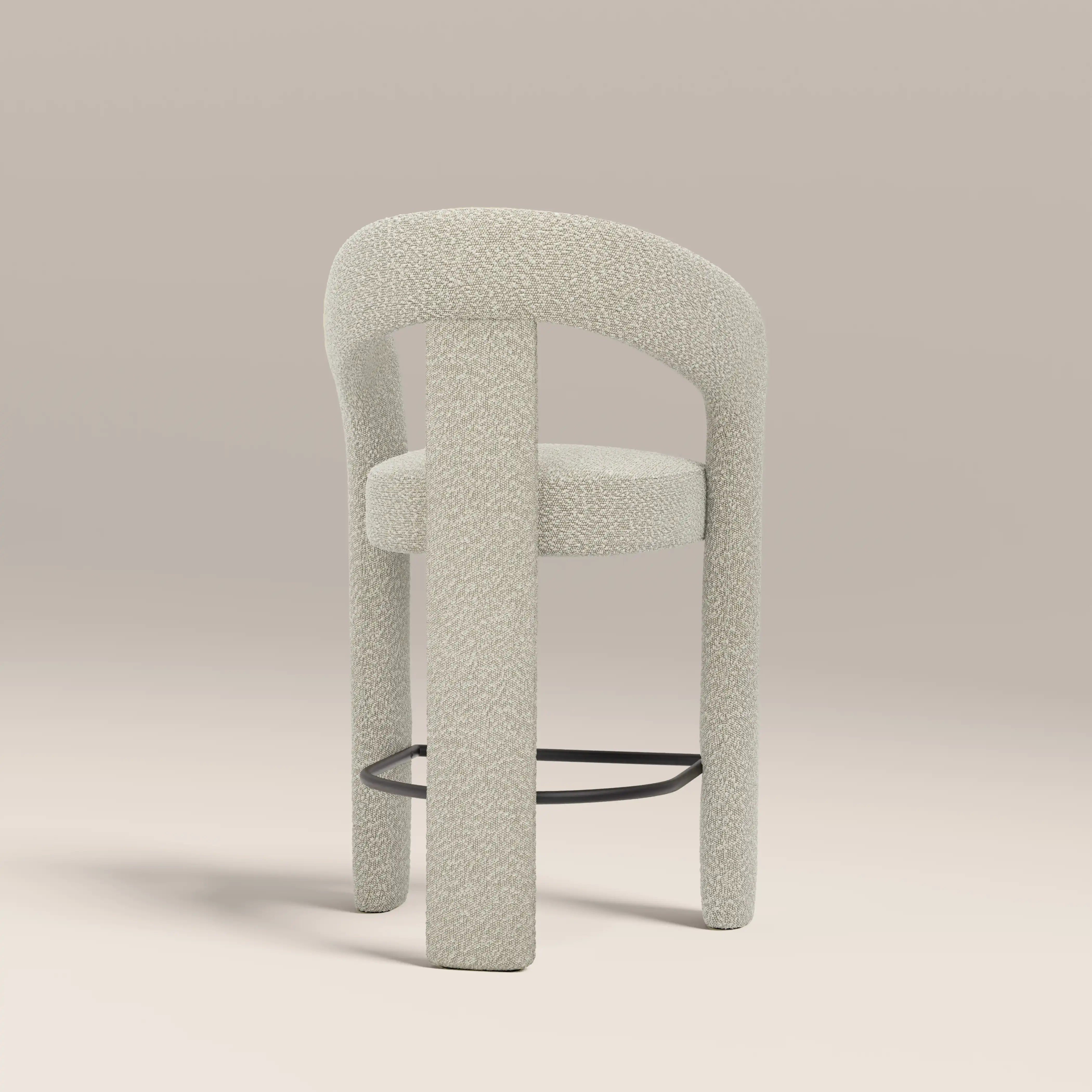 Bellamy Kitchen Stool | Speckled Stone Sustainable Boucle - Image 5