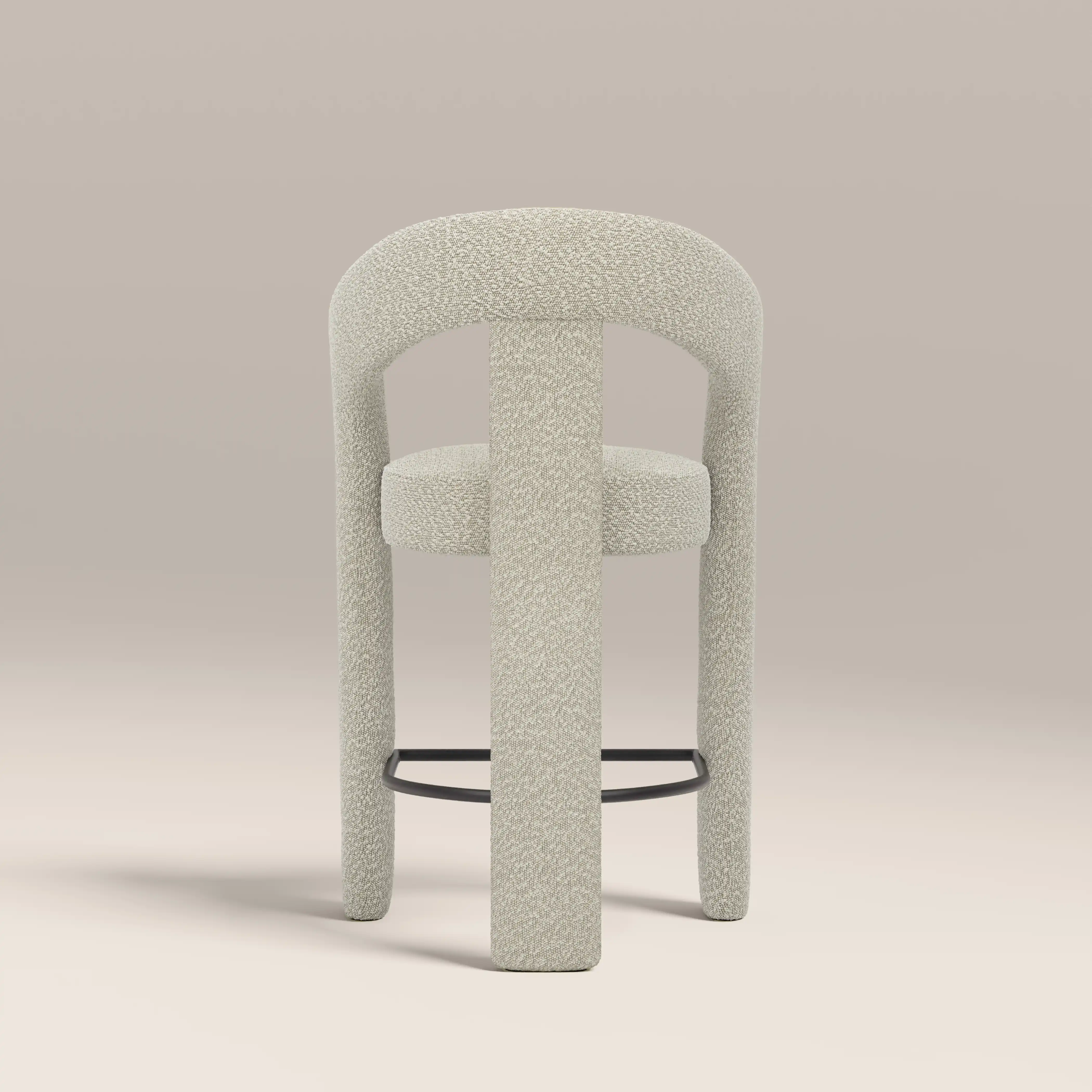 Bellamy Kitchen Stool | Speckled Stone Sustainable Boucle - Image 6