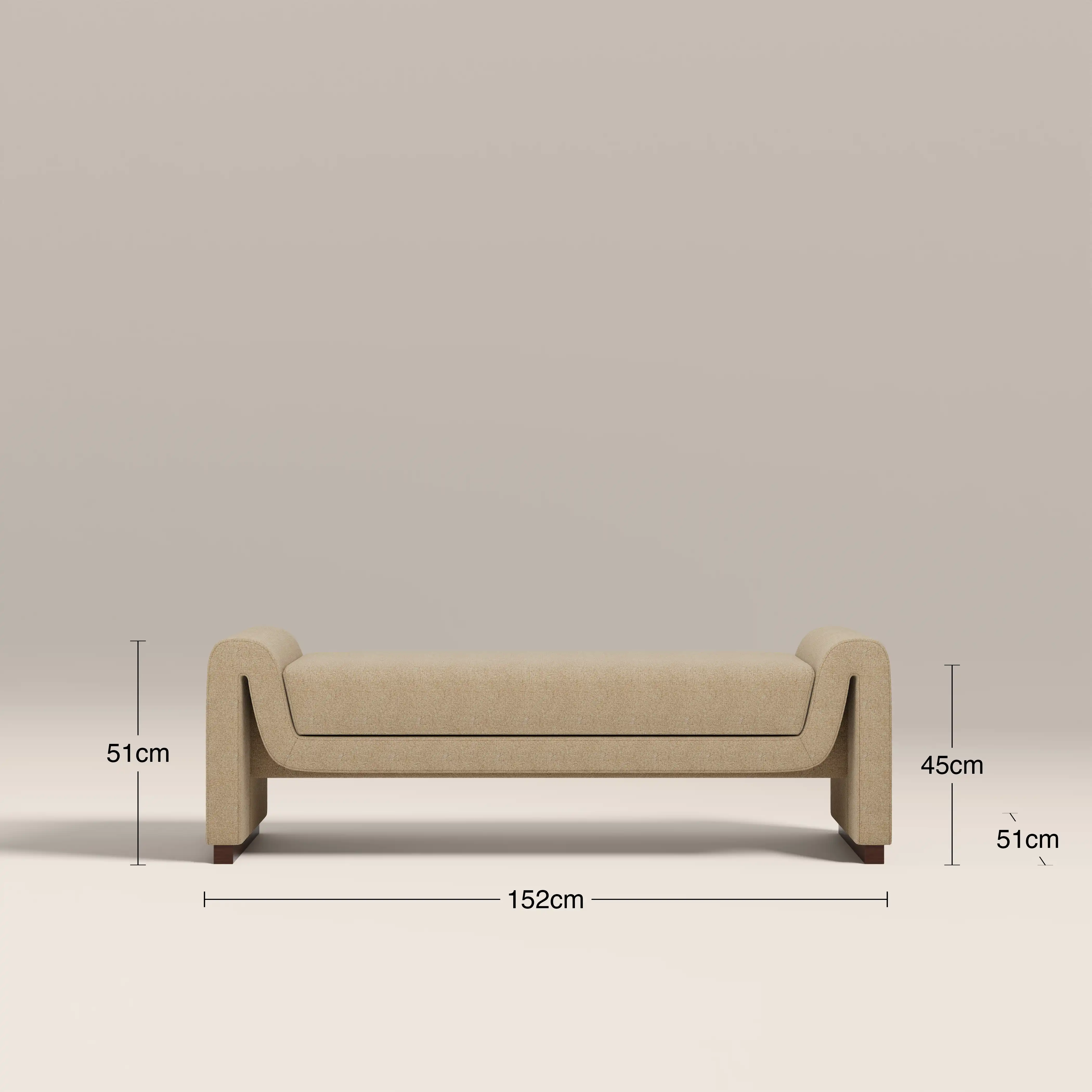 Bennett Bench | Speckled Latte Boucle & Walnut - Image 7