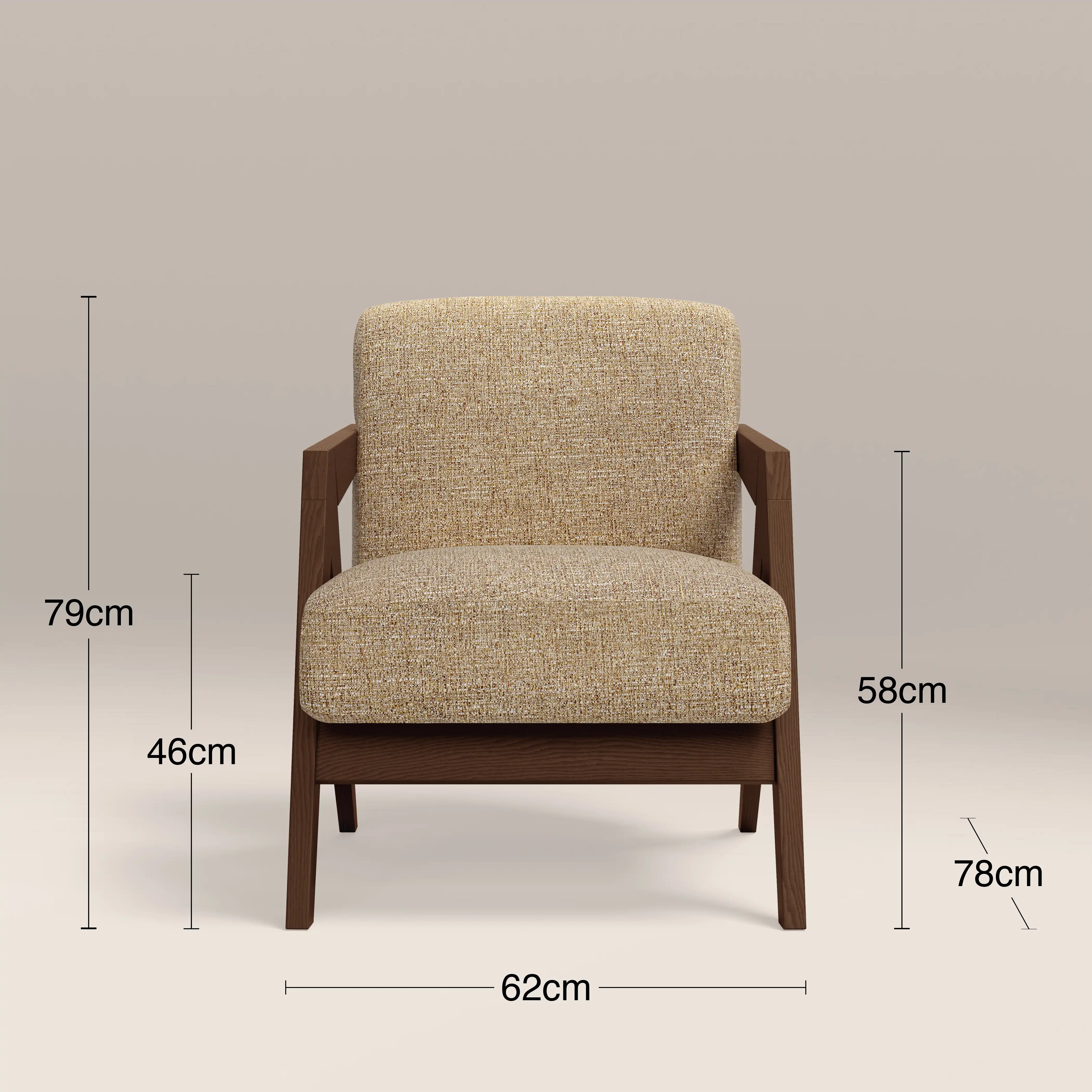 Bennie Accent Chair | Speckled Latte Boucle & Walnut - Image 7