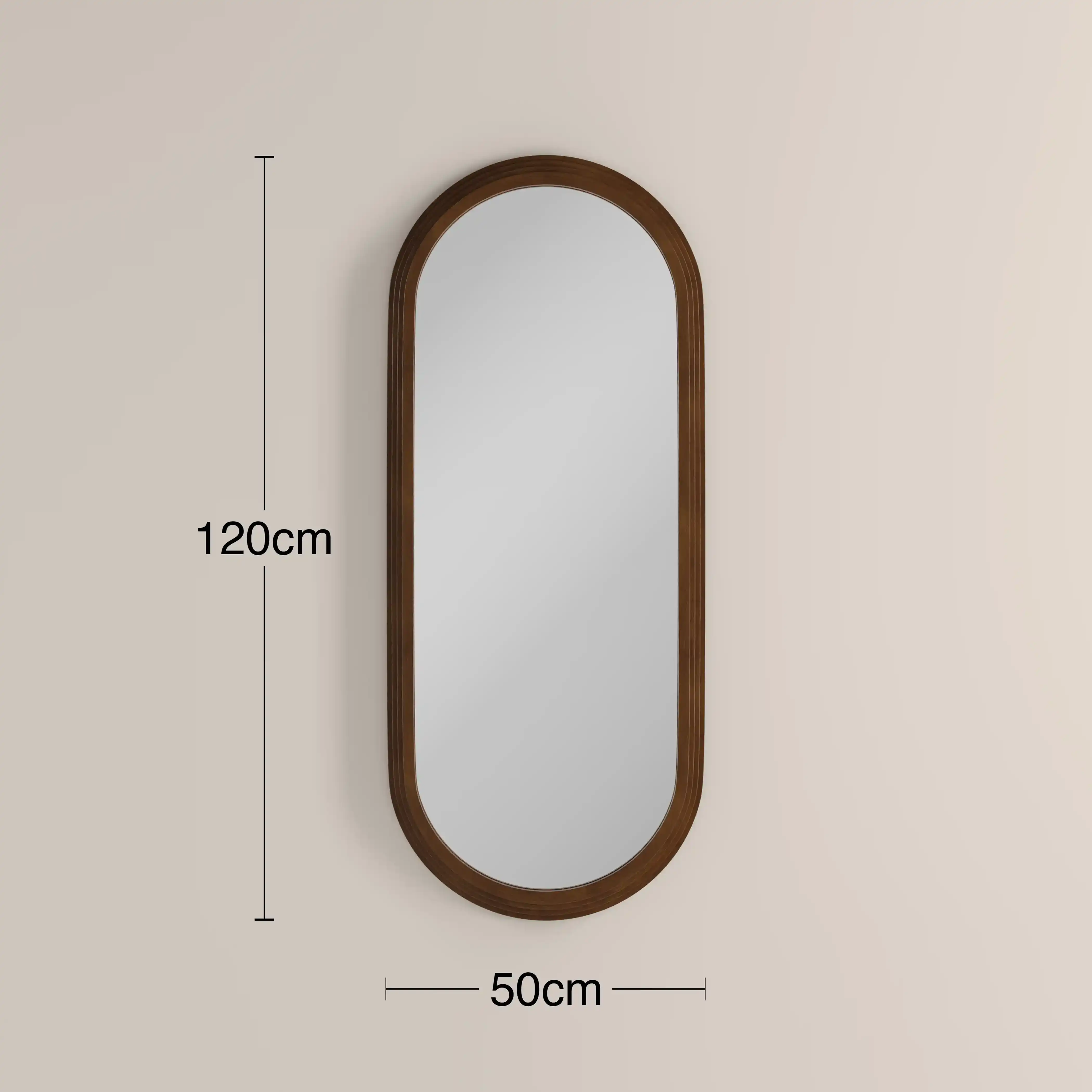 Bette Floor Length Wall Mirror, 120 x 50 cm  | Walnut - Image 3