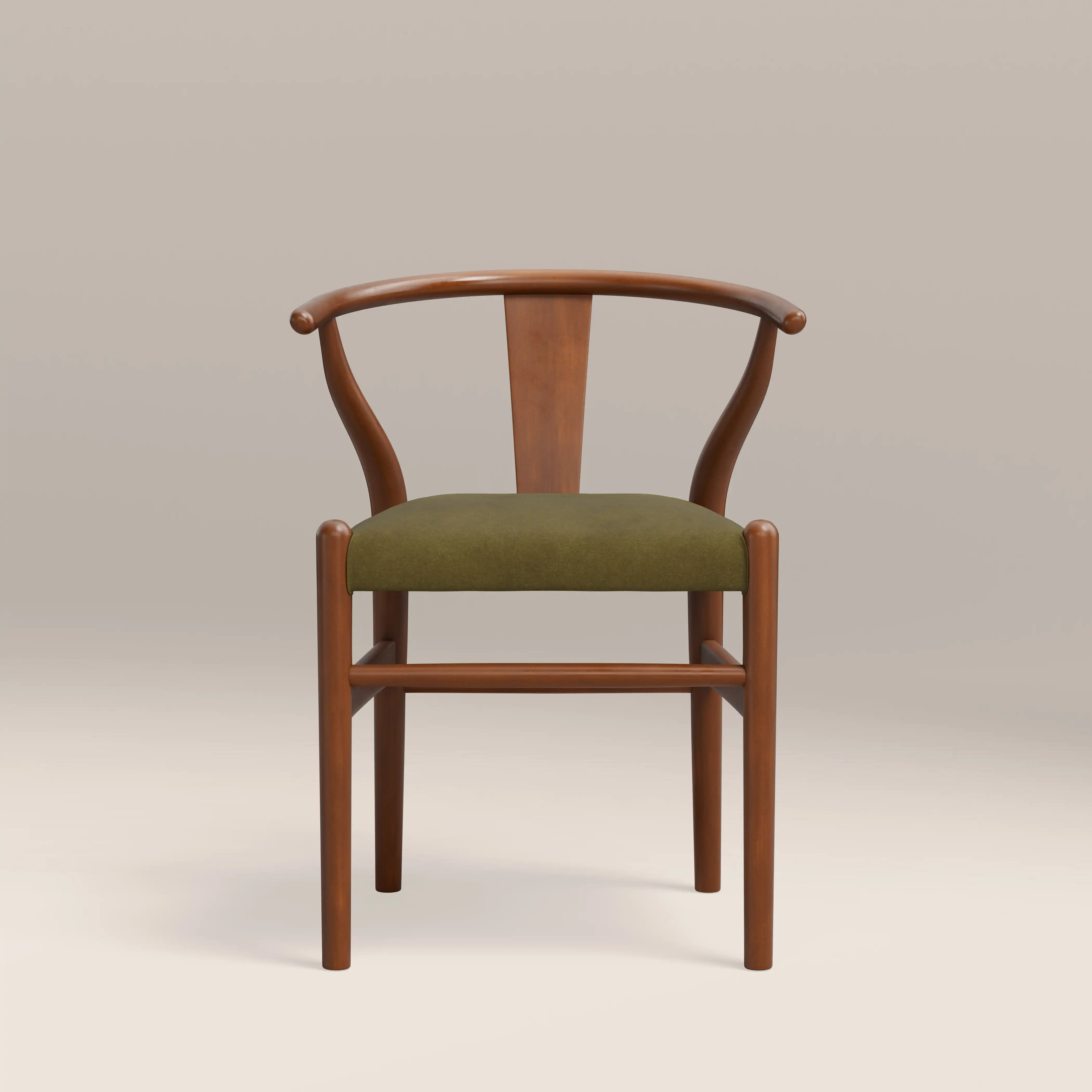 Bjorn Wooden Dining Chair | Moss Green Sustainable Mohair Velvet & Walnut - Image 3