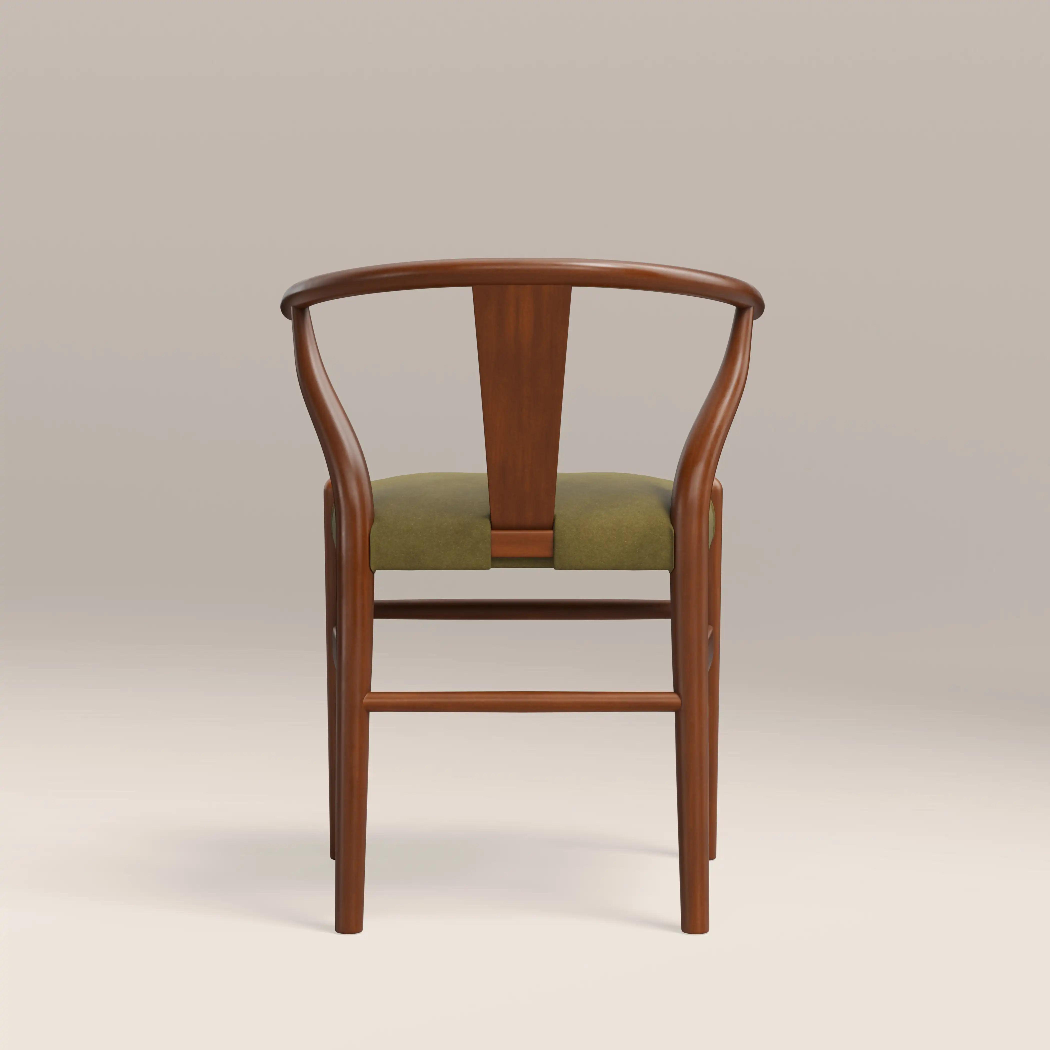 Bjorn Wooden Dining Chair | Moss Green Sustainable Mohair Velvet & Walnut - Image 7